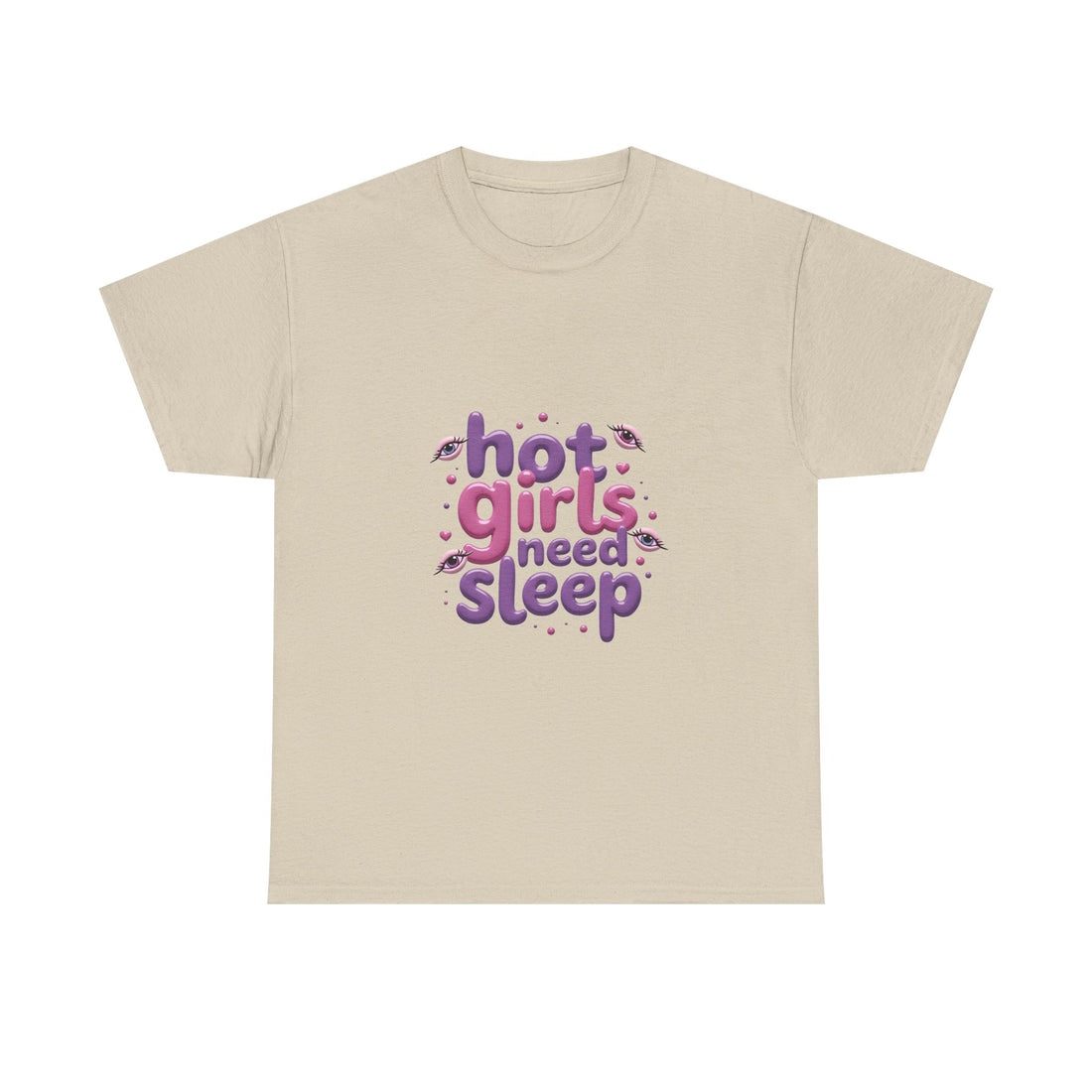 'Hot Girls Need Sleep' Cute Retro Typography T-Shirt