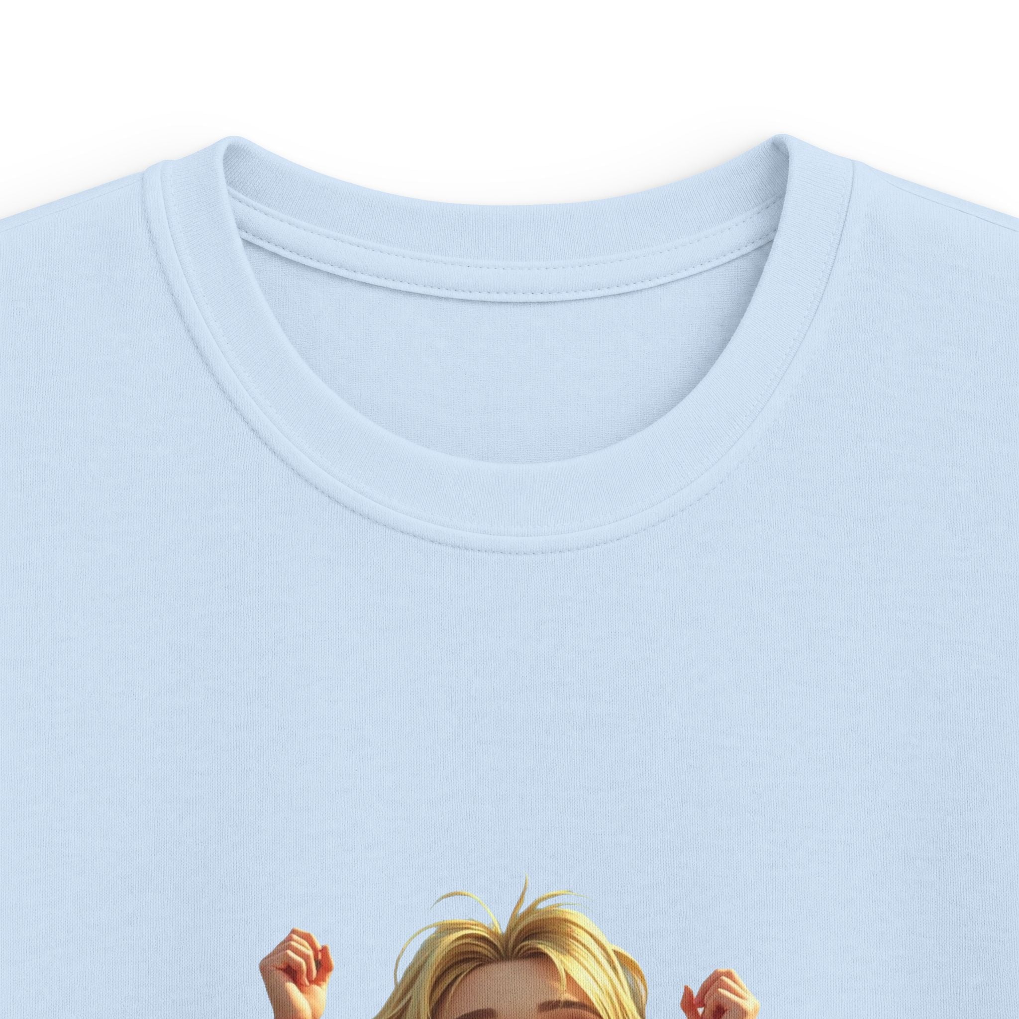 Smiling Girl Crown Illustration Cute Youth T‑Shirt