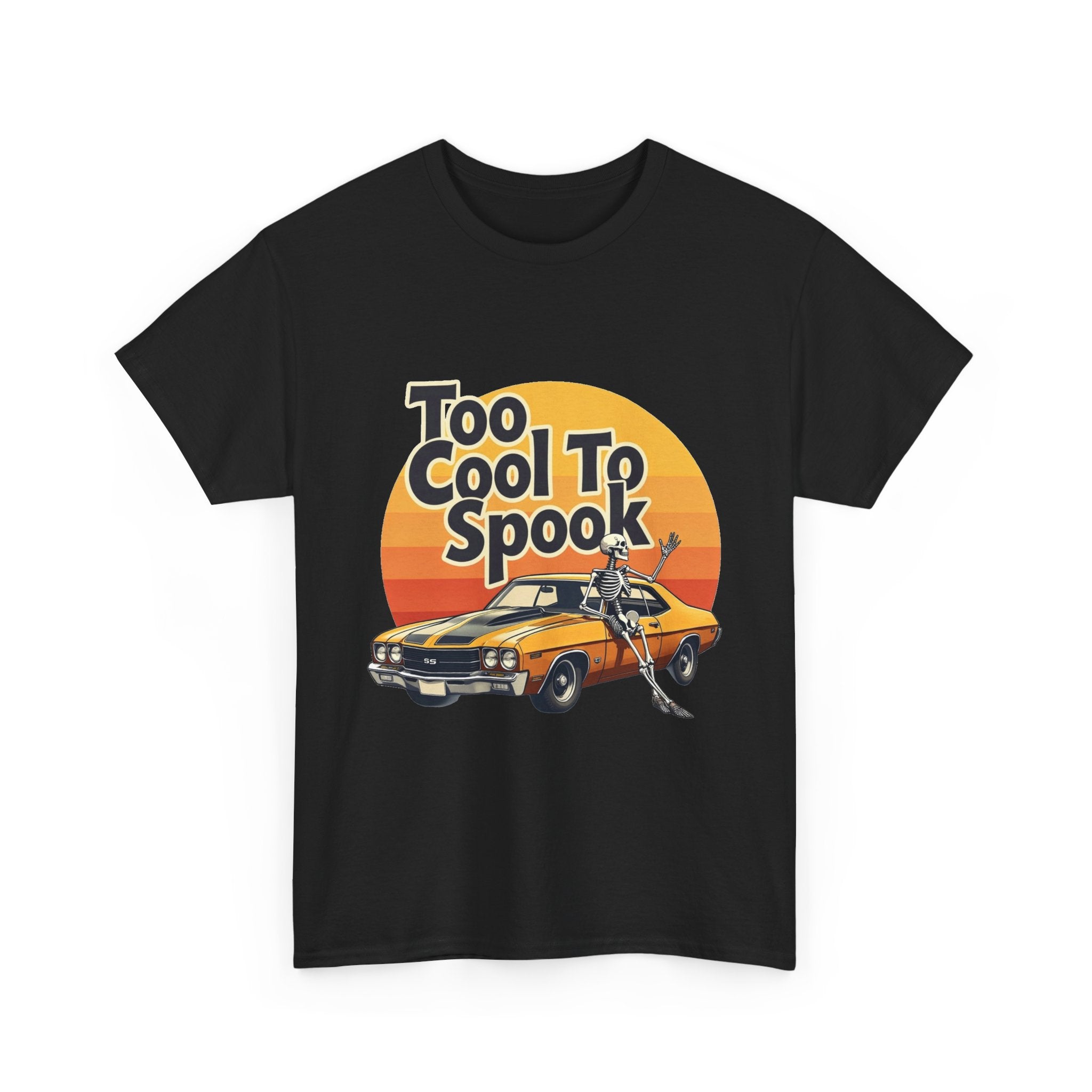 'Too Cool To Spook'  Retro Muscle Car Halloween T-Shirt