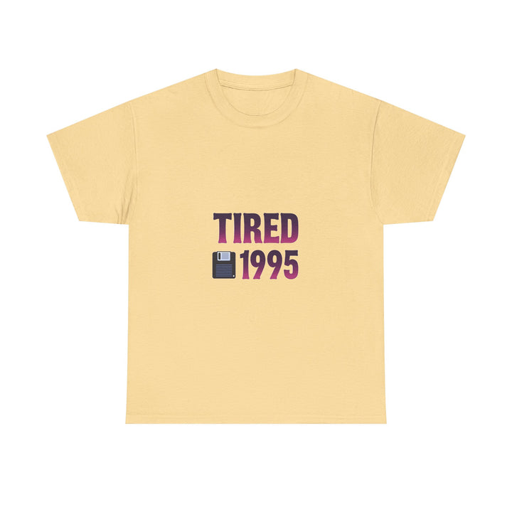 'Tired 1995' Retro Vintage Floppy Disk Graphic T-Shirt