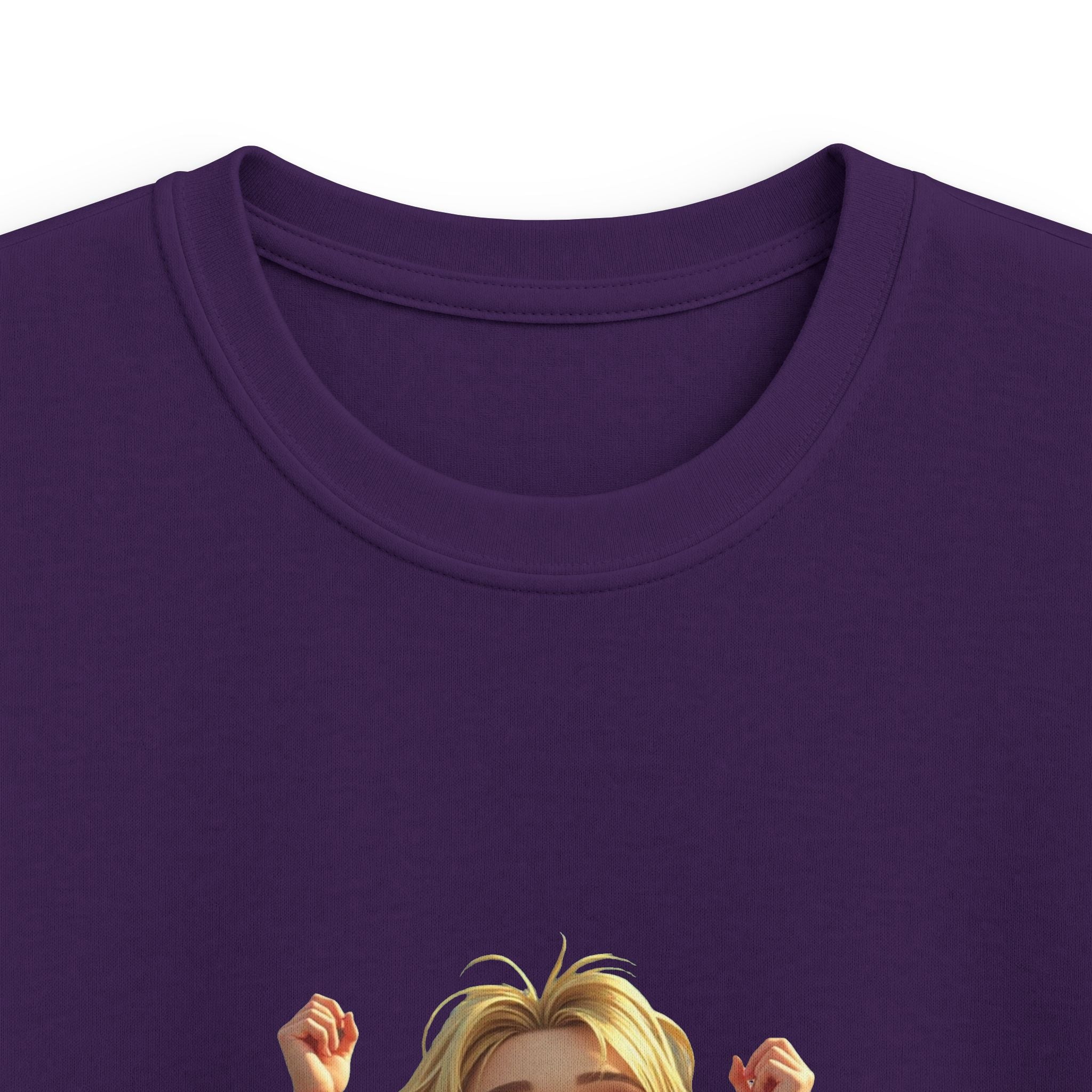 Smiling Girl Crown Illustration Cute Youth T‑Shirt