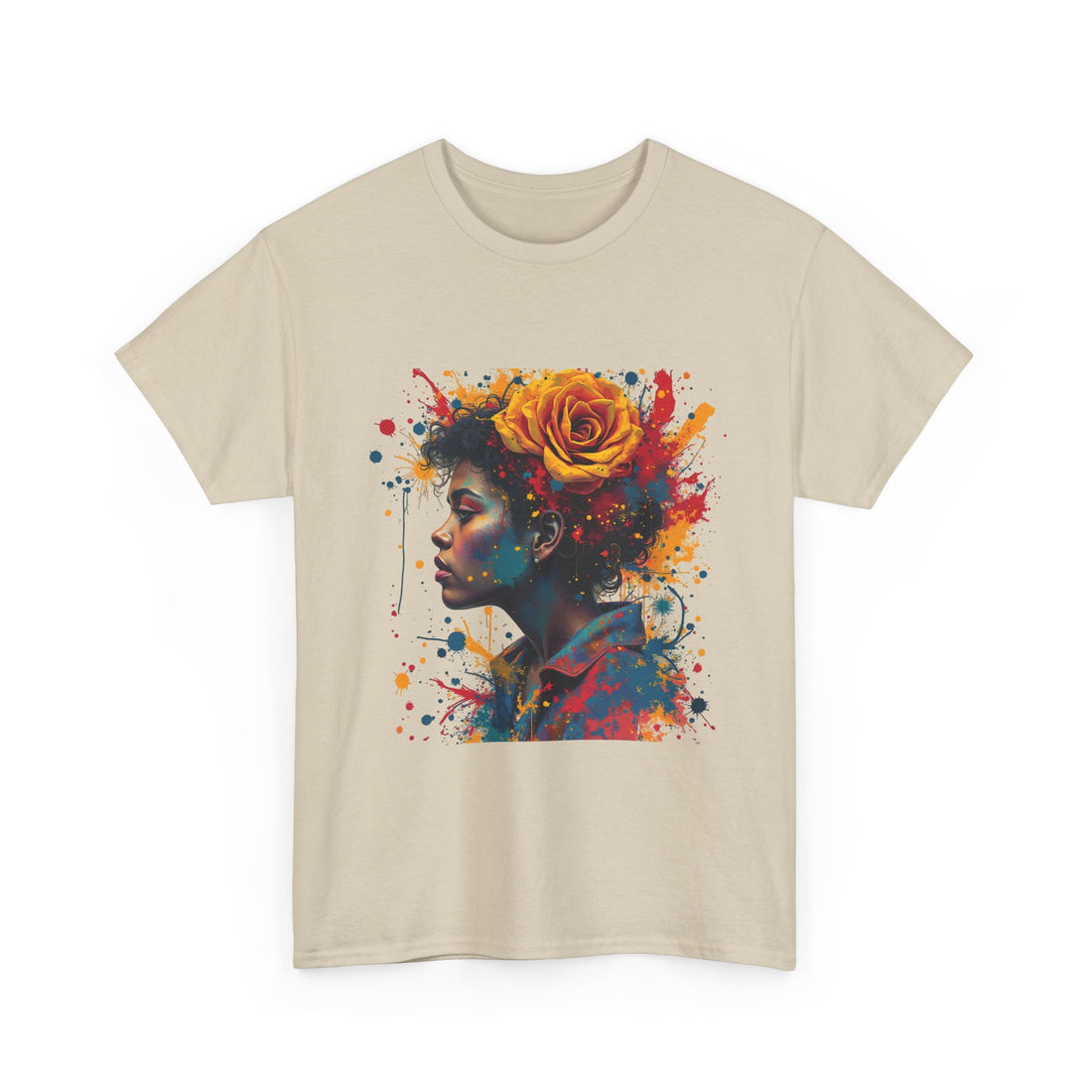 Artistic Floral Portrait T-Shirt