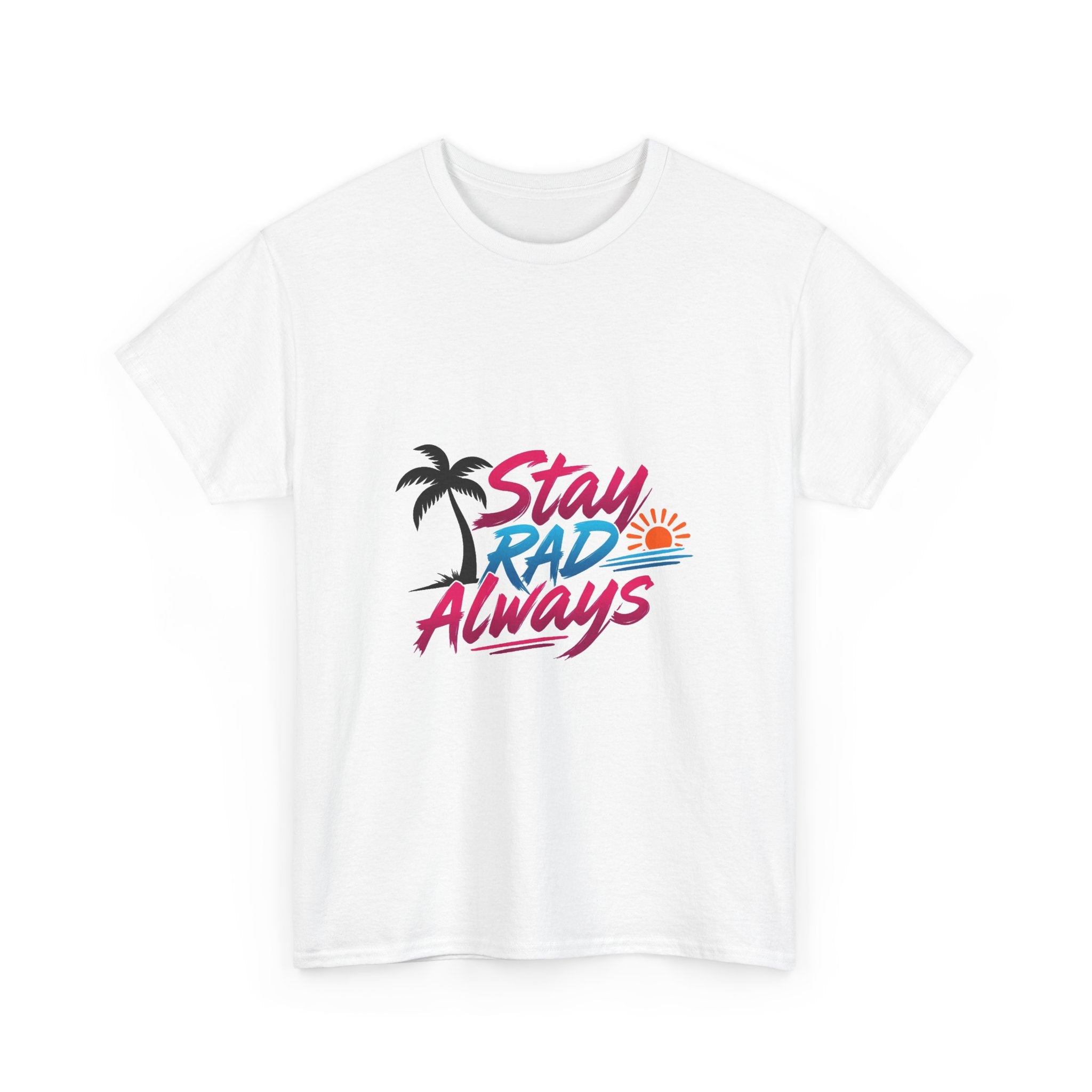 'Stay Rad Always' Retro Palm Tree Sunset Beach T-Shirt