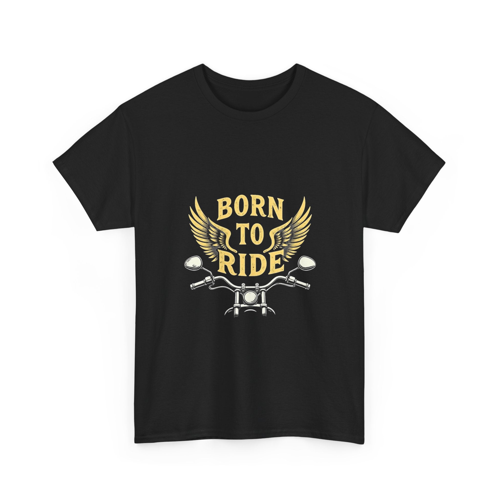 Born to Ride Motorcycle Vintage Biker T-Shirt with Wings Graphic