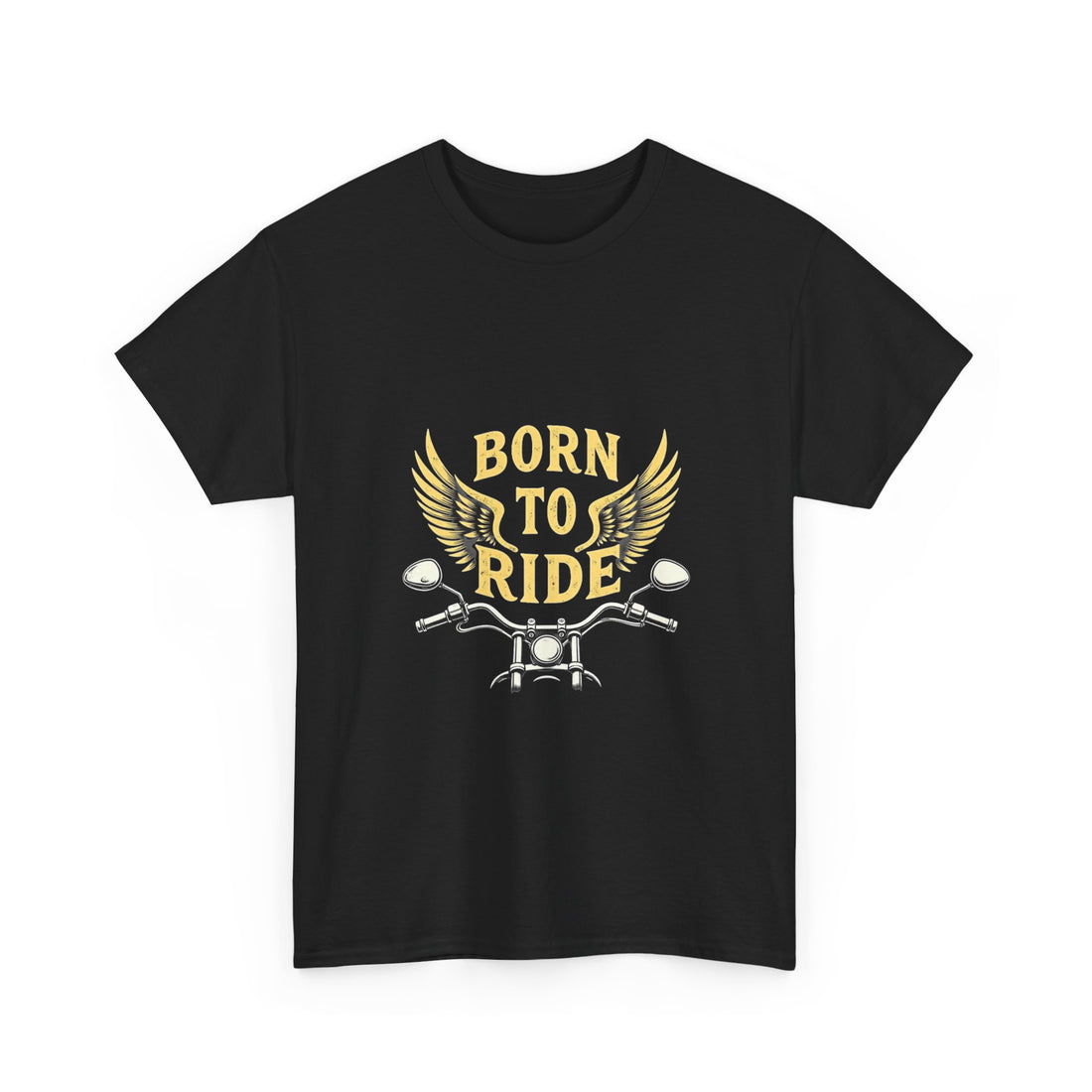 Born to Ride Motorcycle Vintage Biker T-Shirt with Wings Graphic