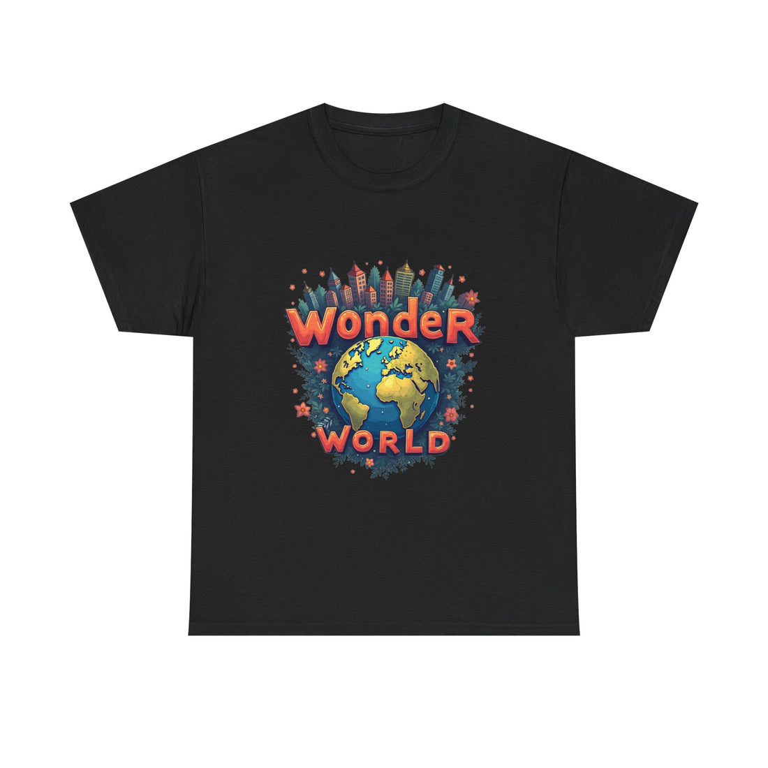 Wonder World Retro Earth Graphic T-Shirt for Travel Lovers
