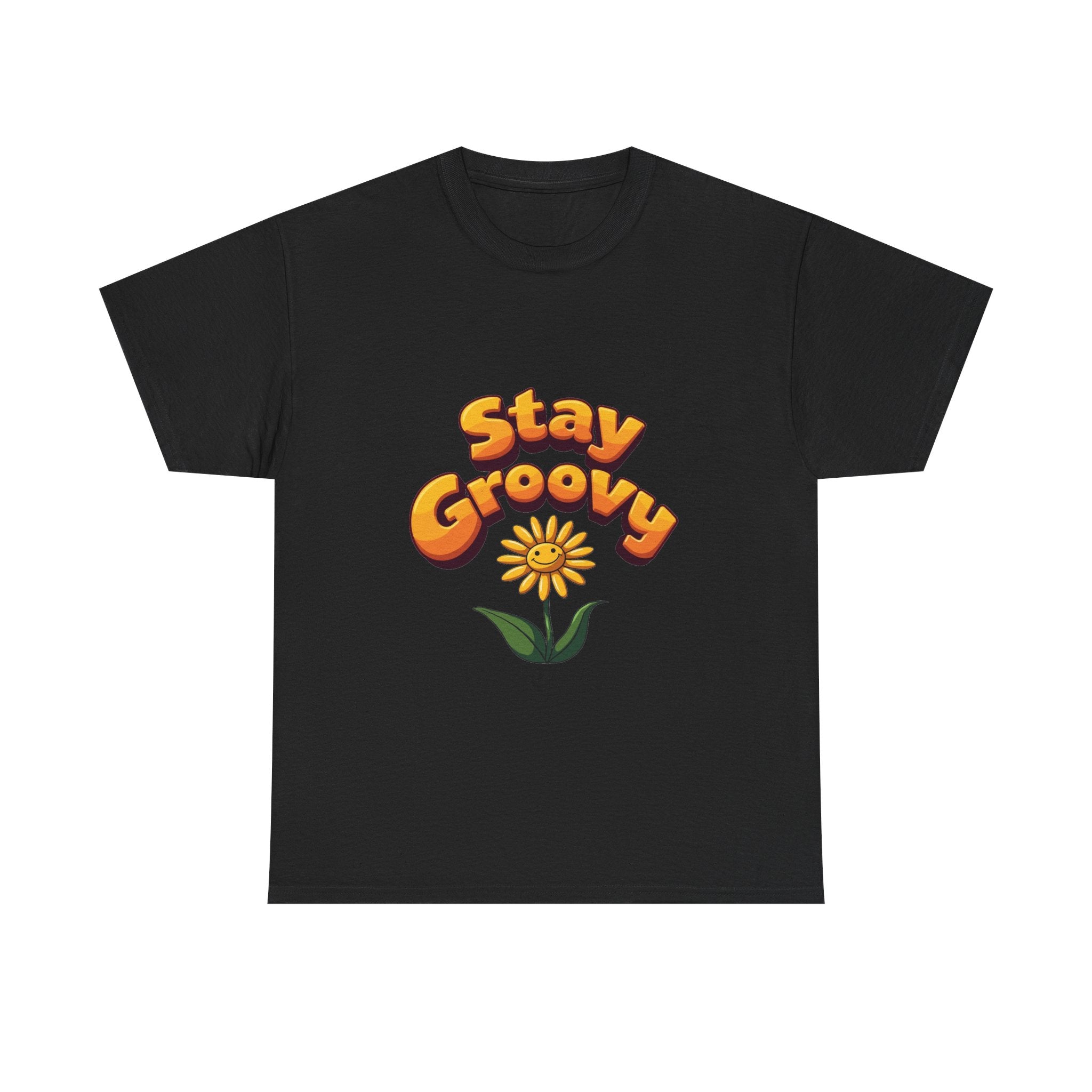 'Stay Groovy' Retro Flower Graphic T-Shirt