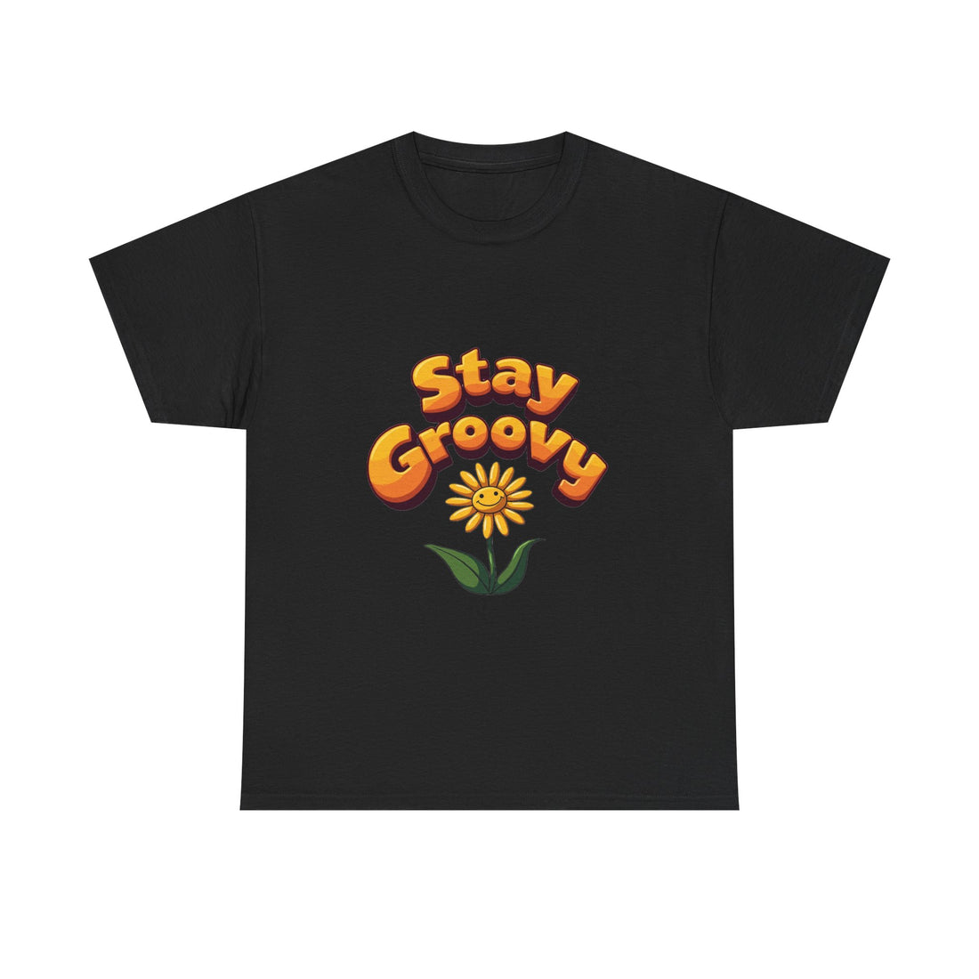 'Stay Groovy' Retro Flower Graphic T-Shirt