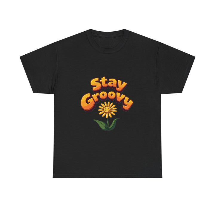 'Stay Groovy' Retro Flower Graphic T-Shirt