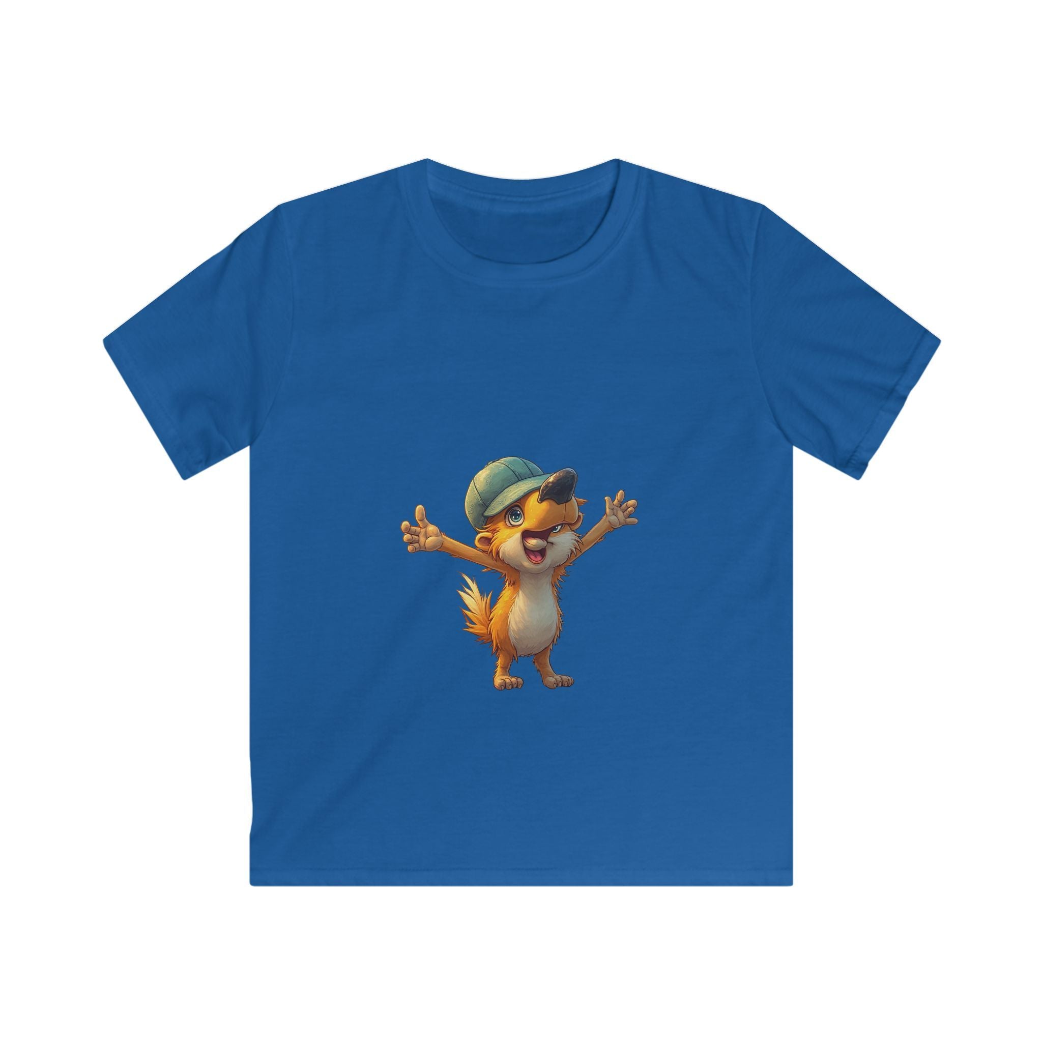 Cute Cartoon Fox in Cap Shirt for Boys & Girls
