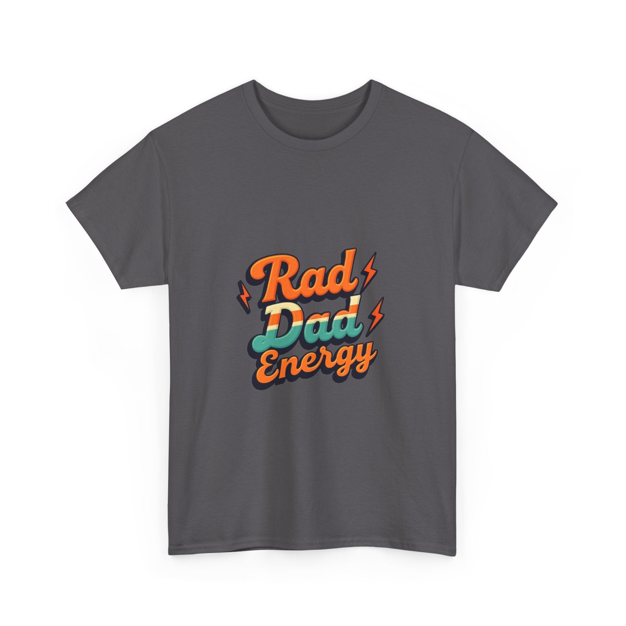 'Rad Dad Energy' Retro Lightning Fathers Day T-Shirt