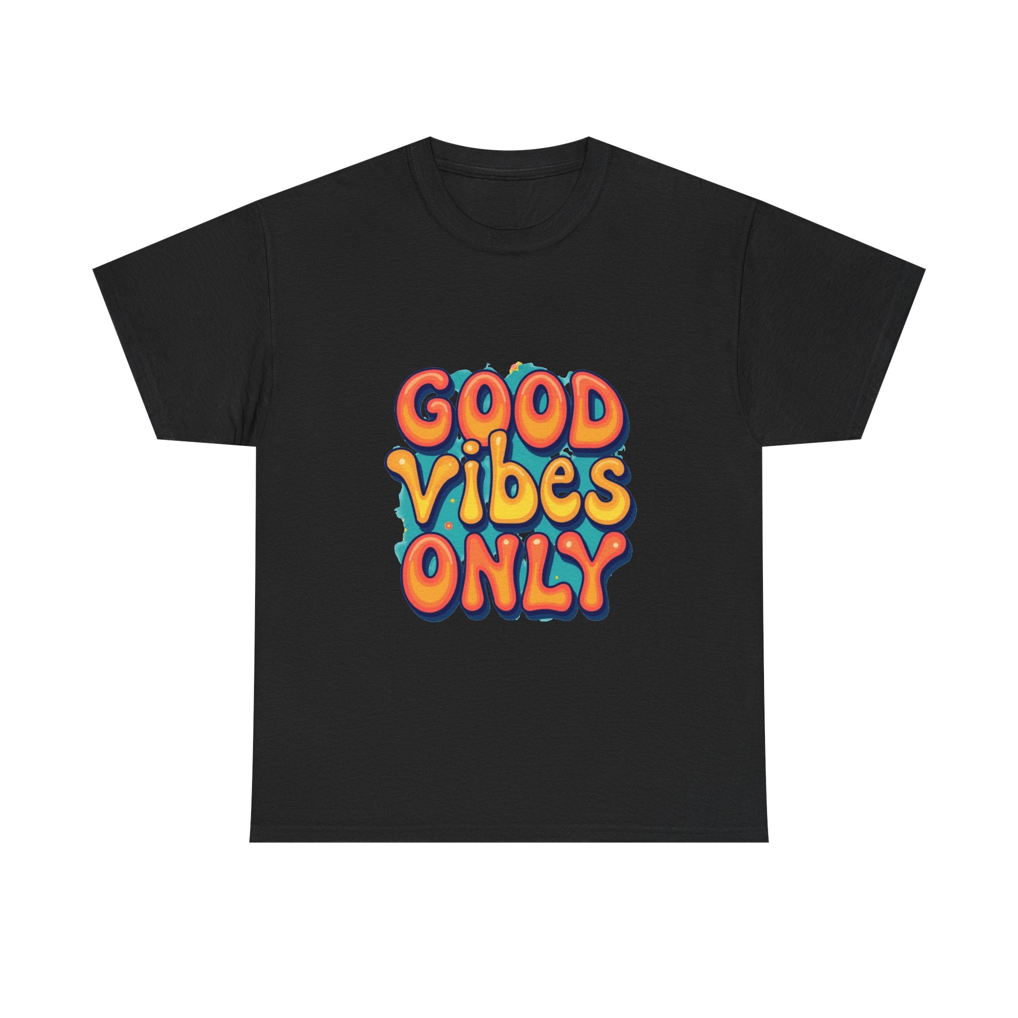 'Good Vibes Only' Retro Colorful Positive Graphic T-Shirt