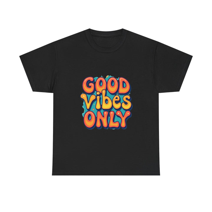 'Good Vibes Only' Retro Colorful Positive Graphic T-Shirt