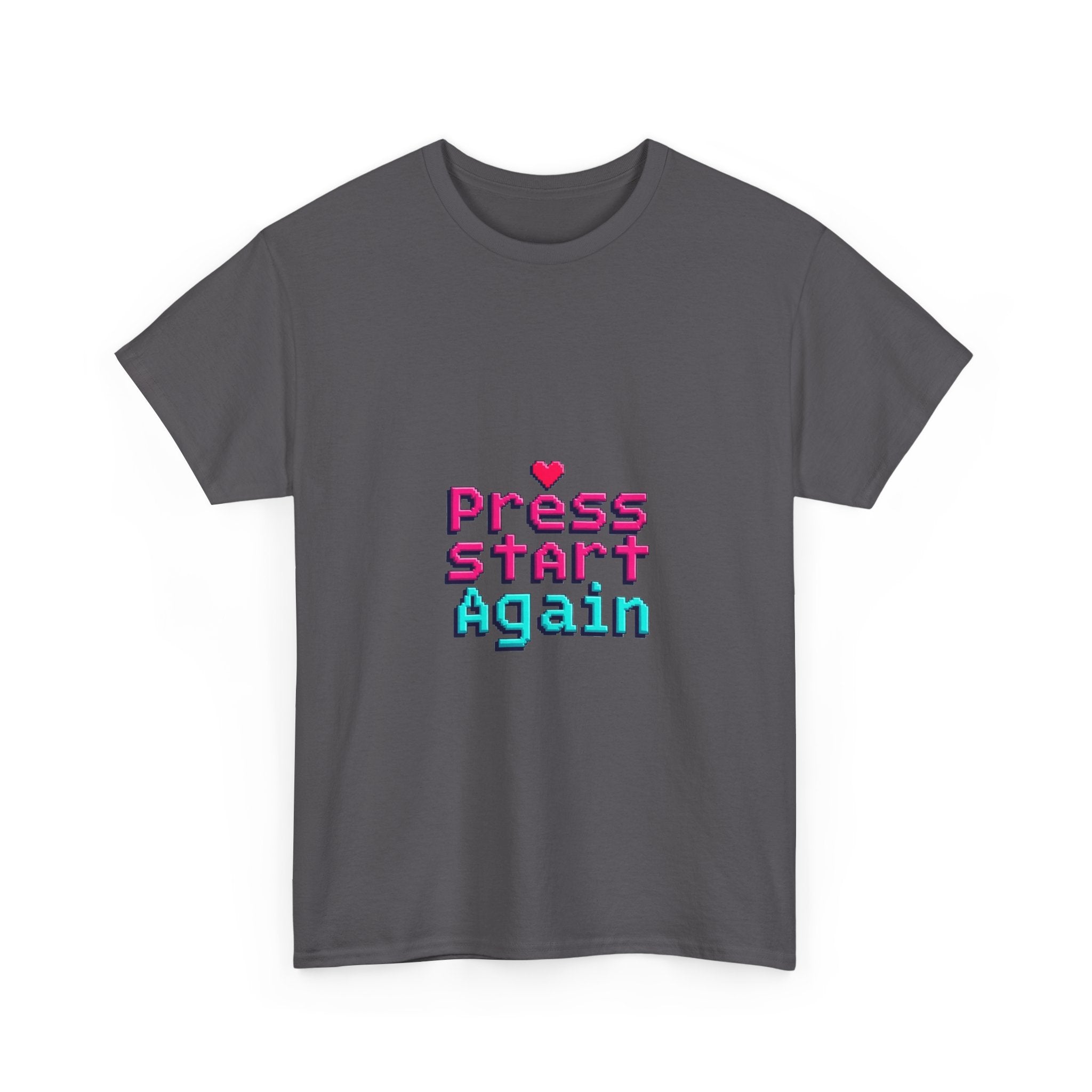 'Press Start Again' Retro Pixel Gaming T-Shirt