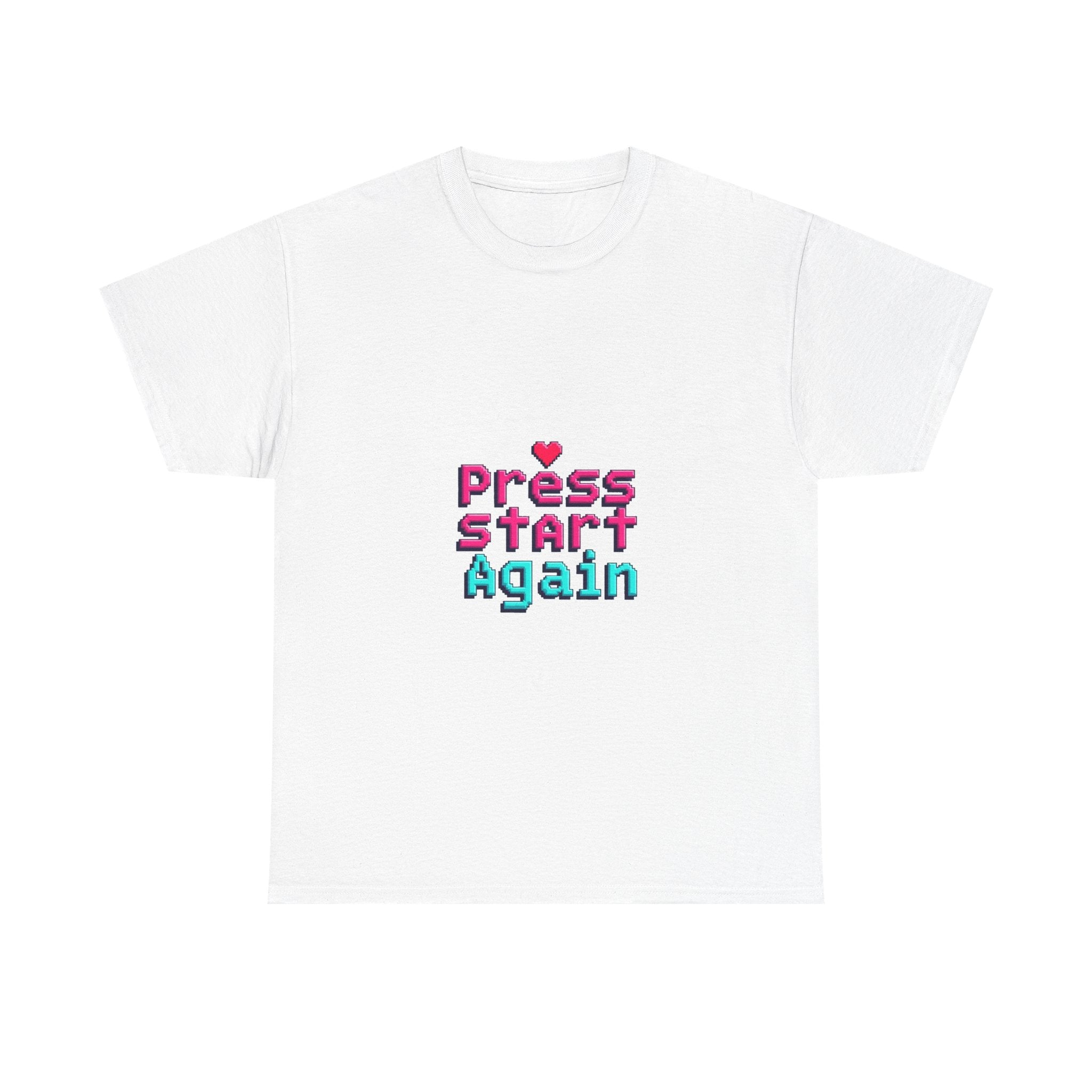 'Press Start Again' Retro Pixel Gaming T-Shirt