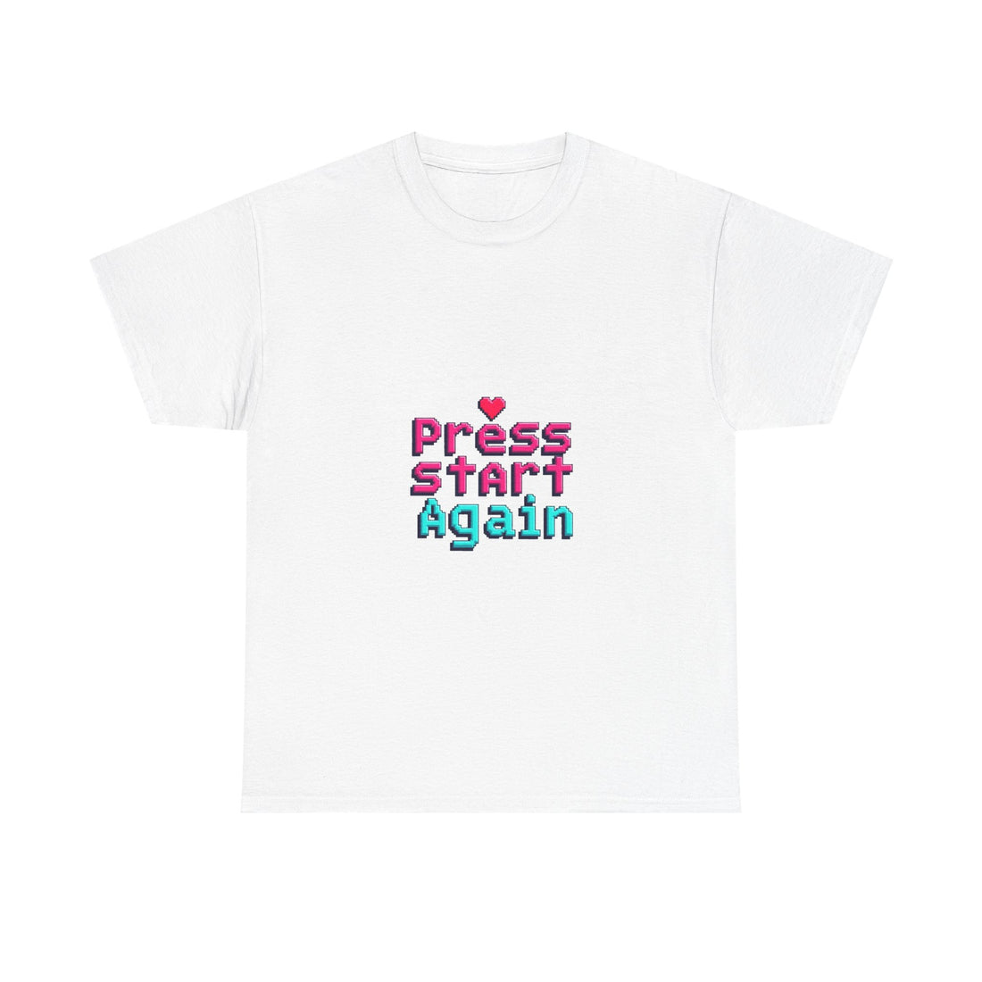 'Press Start Again' Retro Pixel Gaming T-Shirt