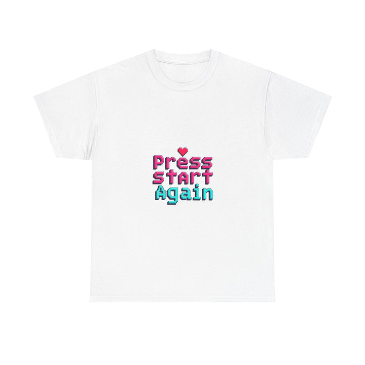 'Press Start Again' Retro Pixel Gaming T-Shirt
