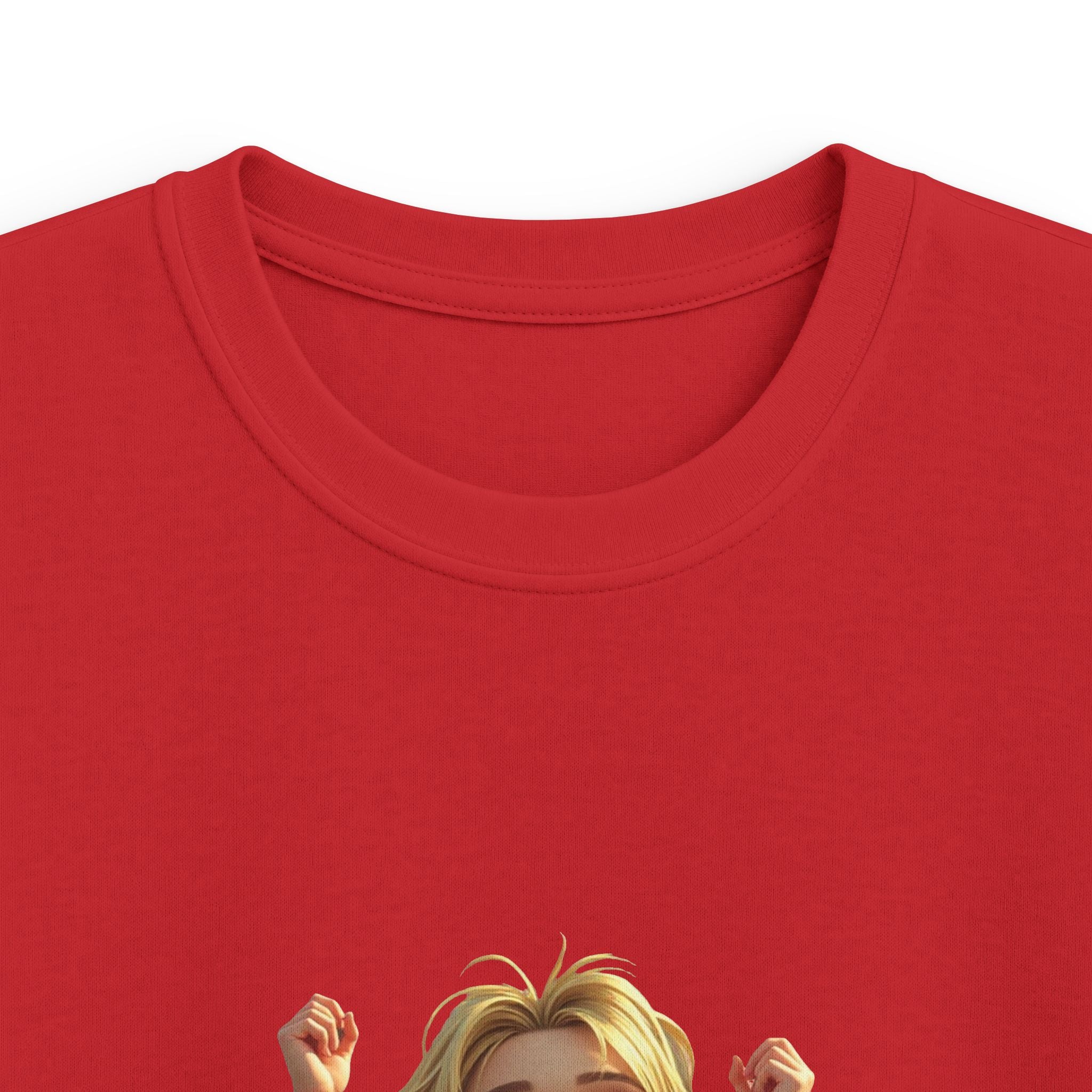 Smiling Girl Crown Illustration Cute Youth T‑Shirt