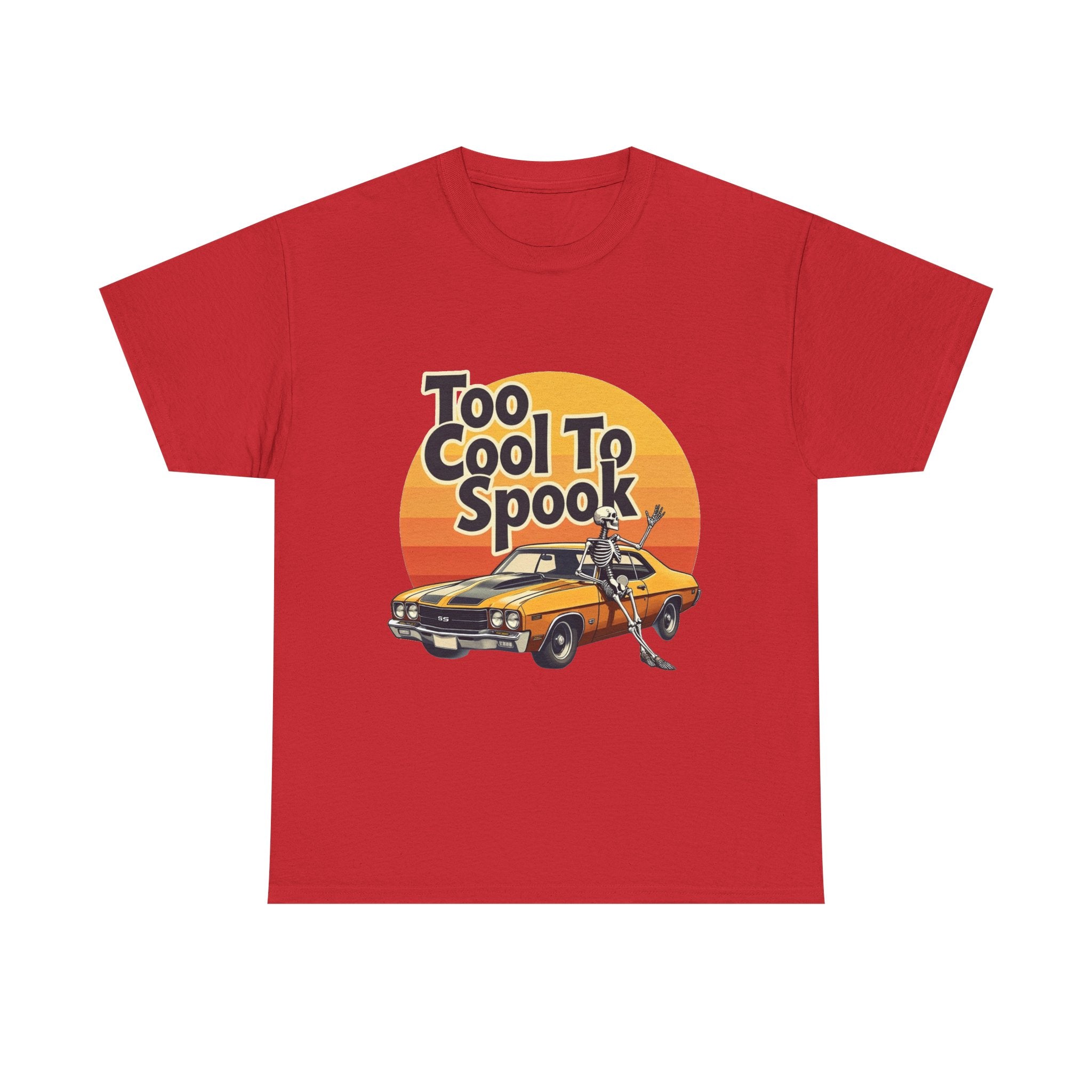 'Too Cool To Spook'  Retro Muscle Car Halloween T-Shirt