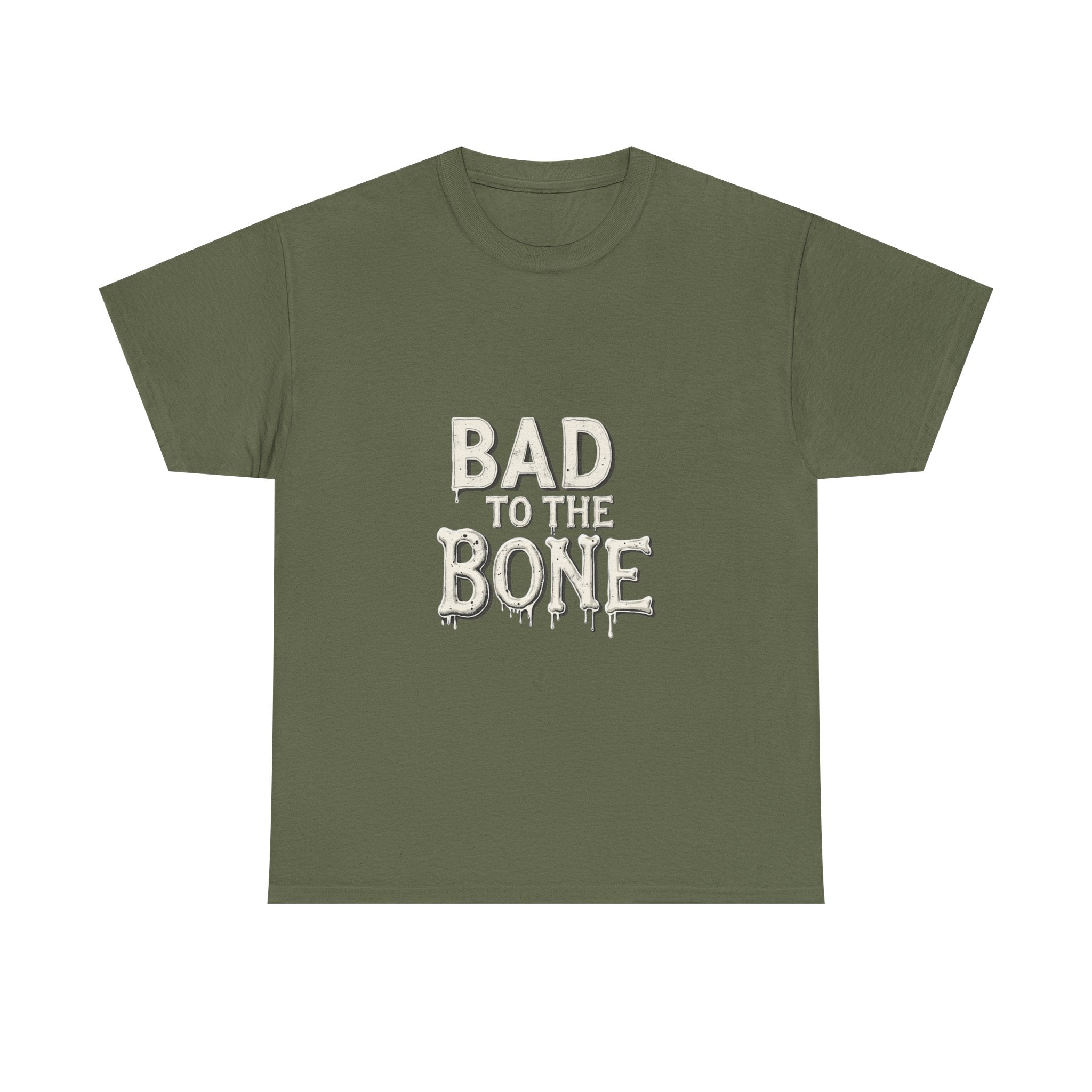 'Bad to the Bone' Halloween Skeleton Graphic T-Shirt