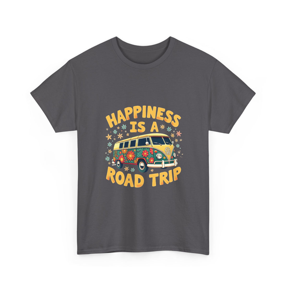 "Happiness Is A Road Trip" Retro VW Bus T-Shirt