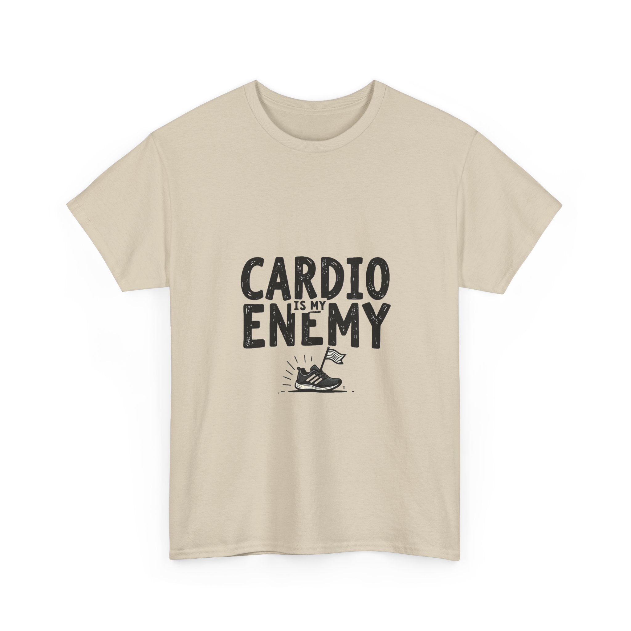 'Cardio Is My Enemy' Funny Fitness T-Shirt for Gym Lovers