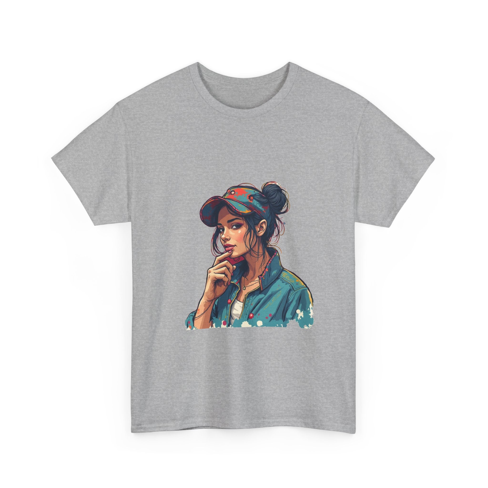 Casual Vintage Girl Portrait T-Shirt