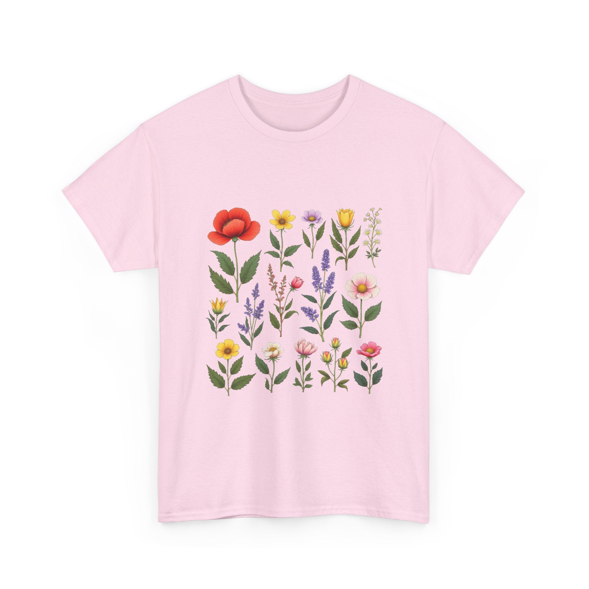 Floral Garden Watercolor Wildflower Print T-Shirt