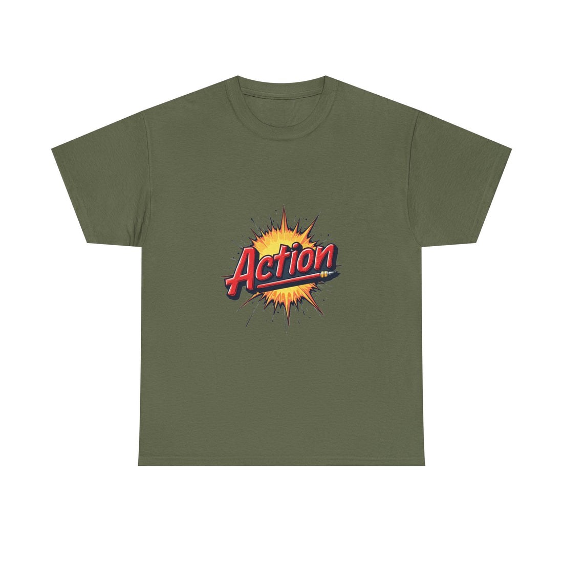 'Action' Graphic Retro Comic Burst T Shirt