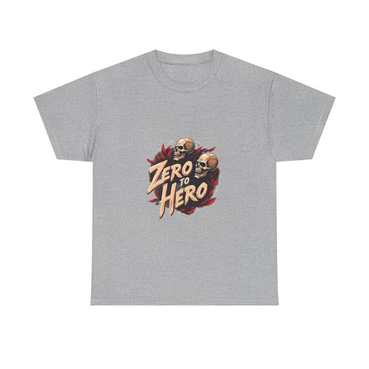 'Zero to Hero' Skull Graphic T-Shirt