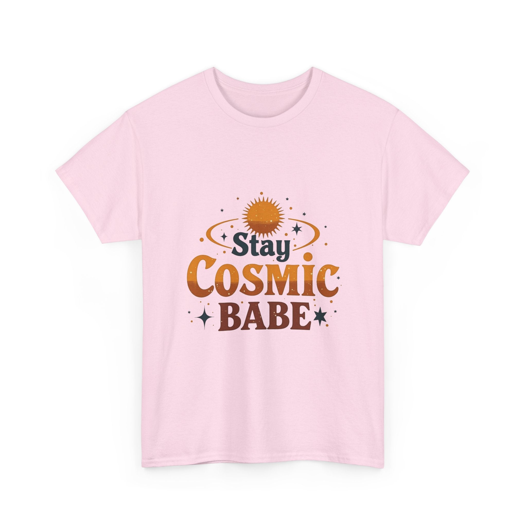 'Stay Cosmic Babe' Retro Sun & Stars Graphic T-Shirt