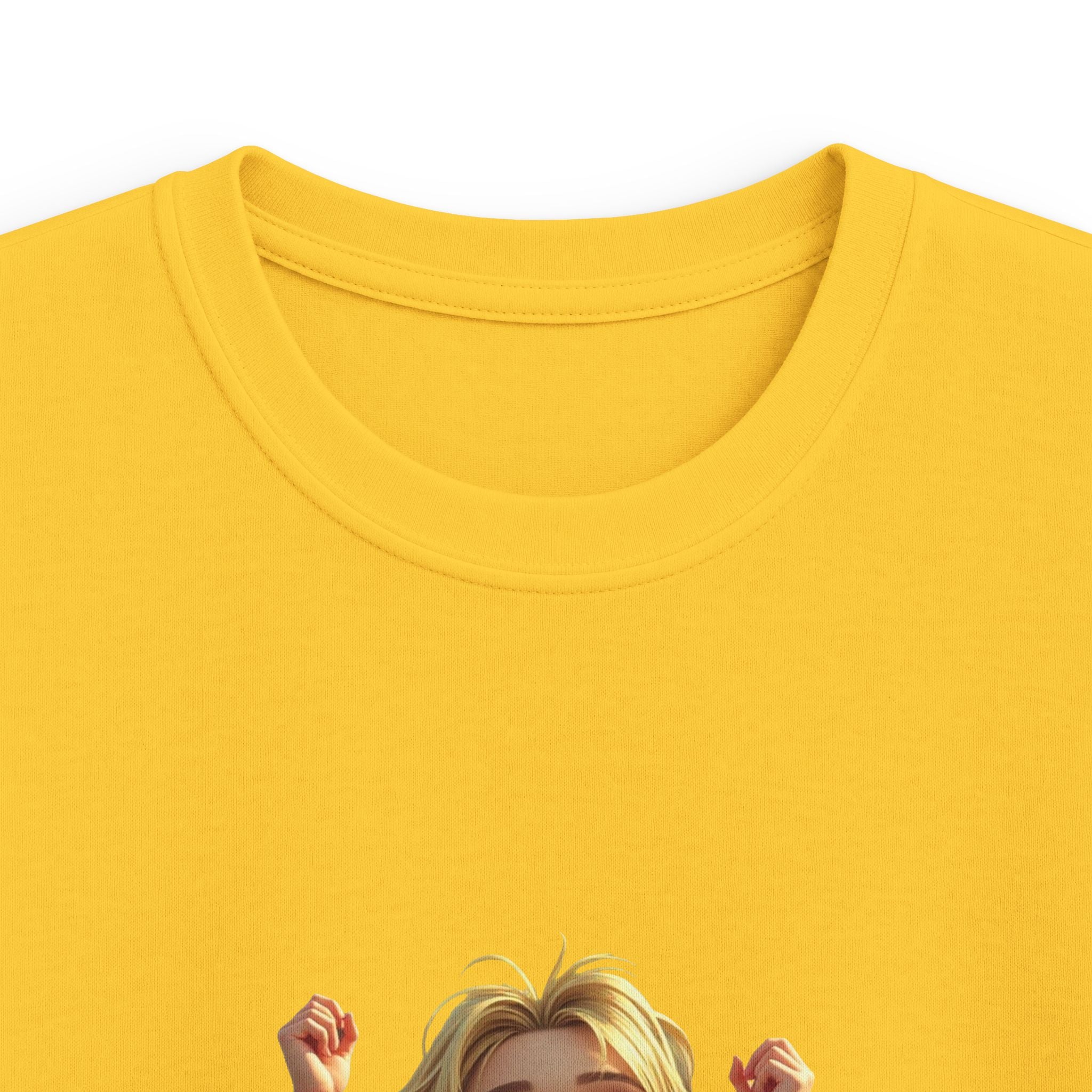 Smiling Girl Crown Illustration Cute Youth T‑Shirt