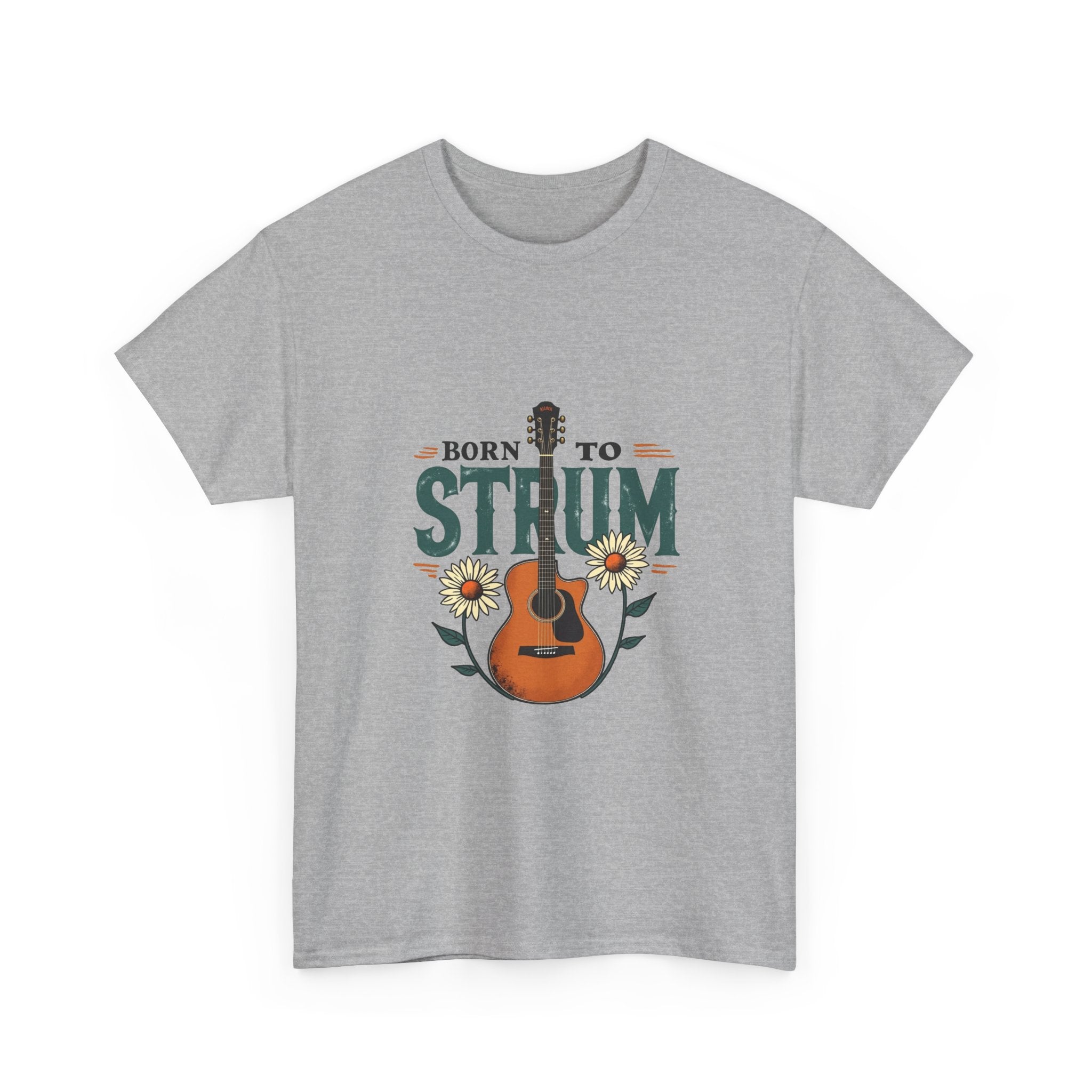Born to Strum Acoustic Guitar T-Shirt for Musicians & Music Lovers