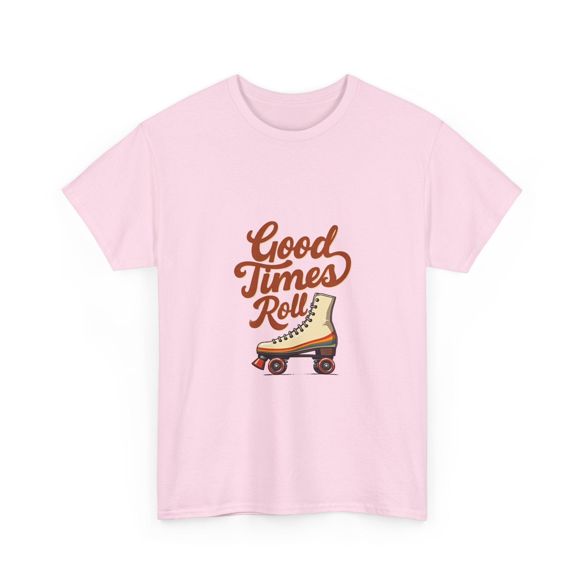 'Good Times Roll' Retro Roller Skate Graphic T-Shirt