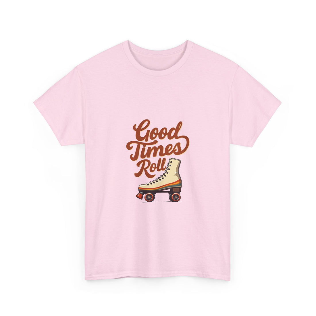 'Good Times Roll' Retro Roller Skate Graphic T-Shirt