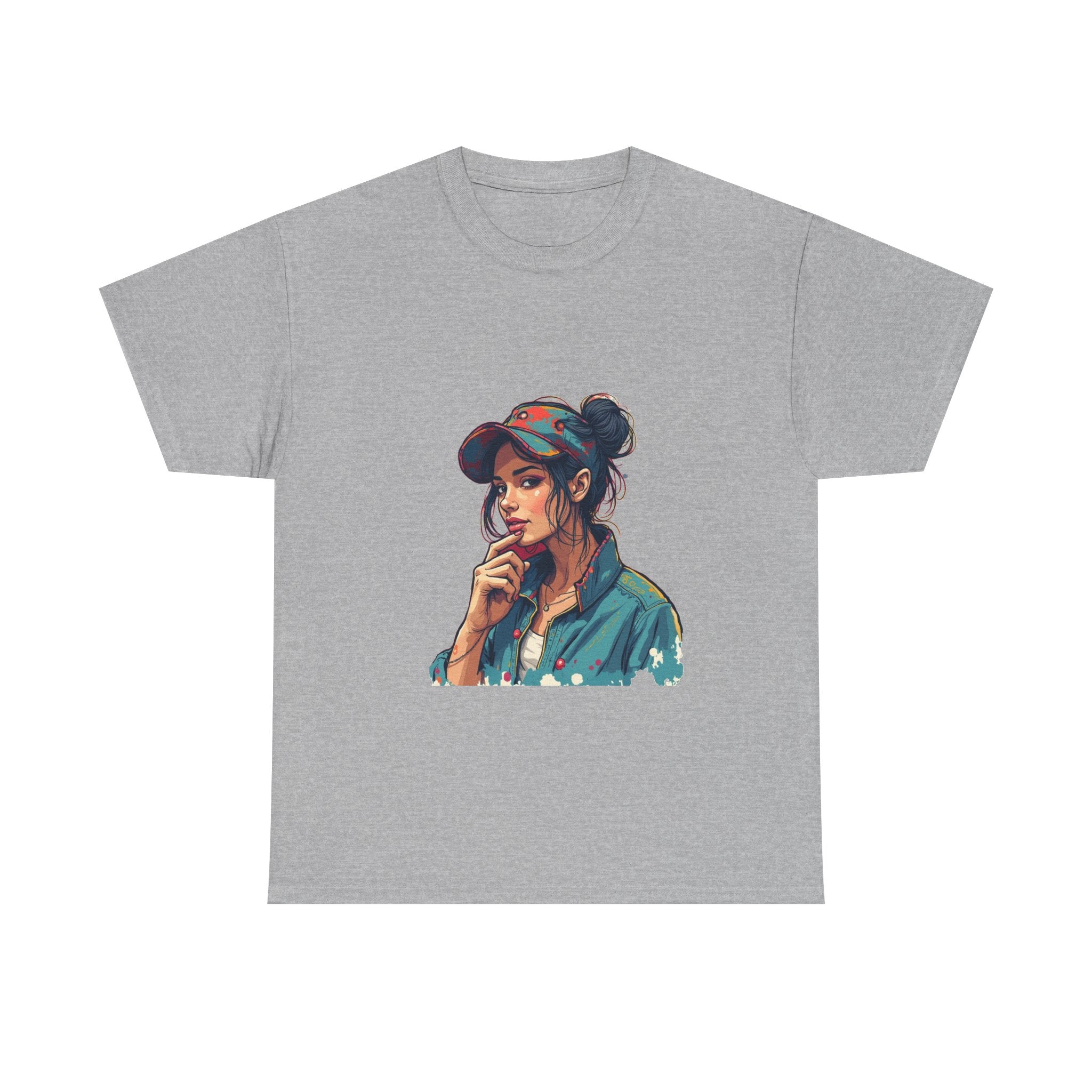 Casual Vintage Girl Portrait T-Shirt