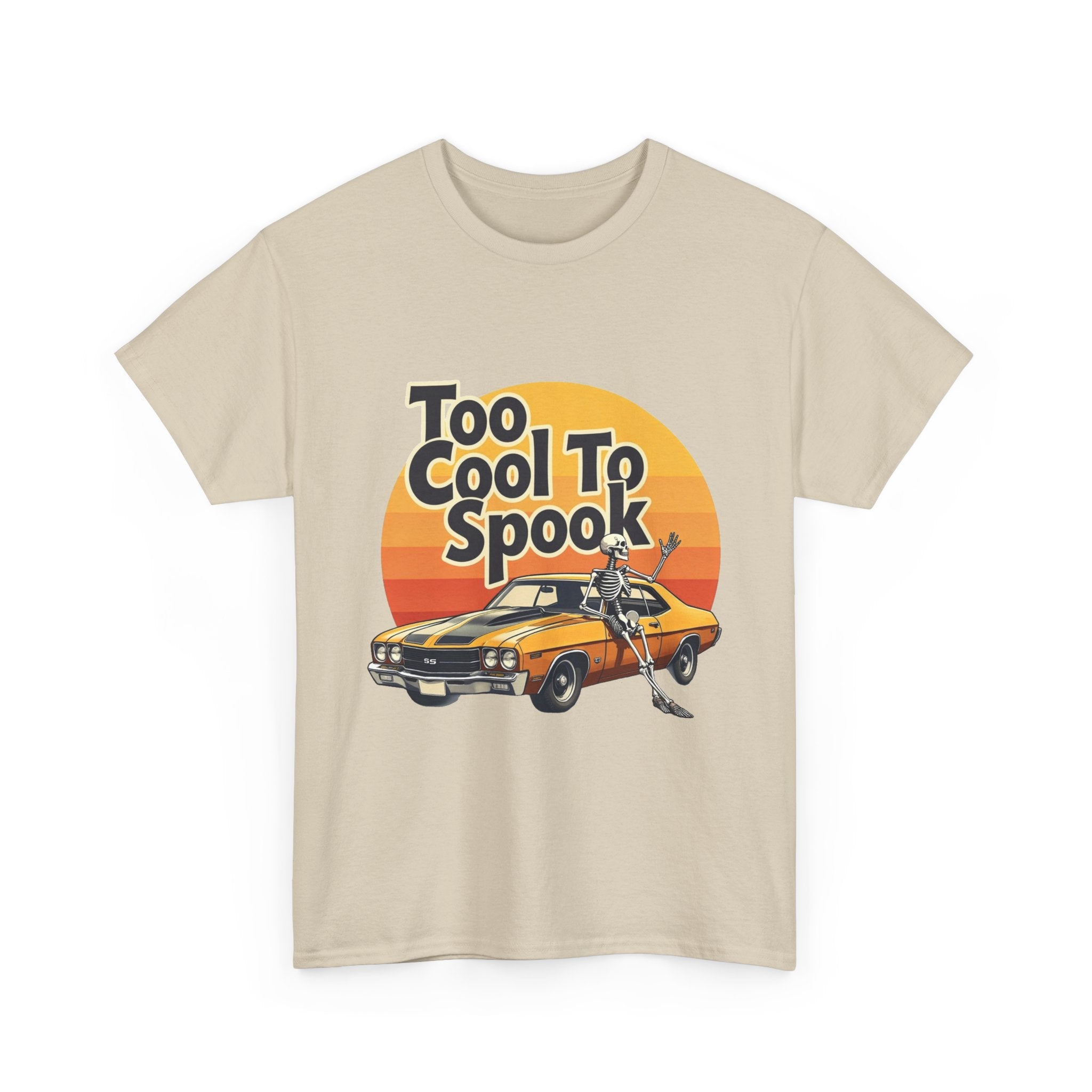 'Too Cool To Spook'  Retro Muscle Car Halloween T-Shirt