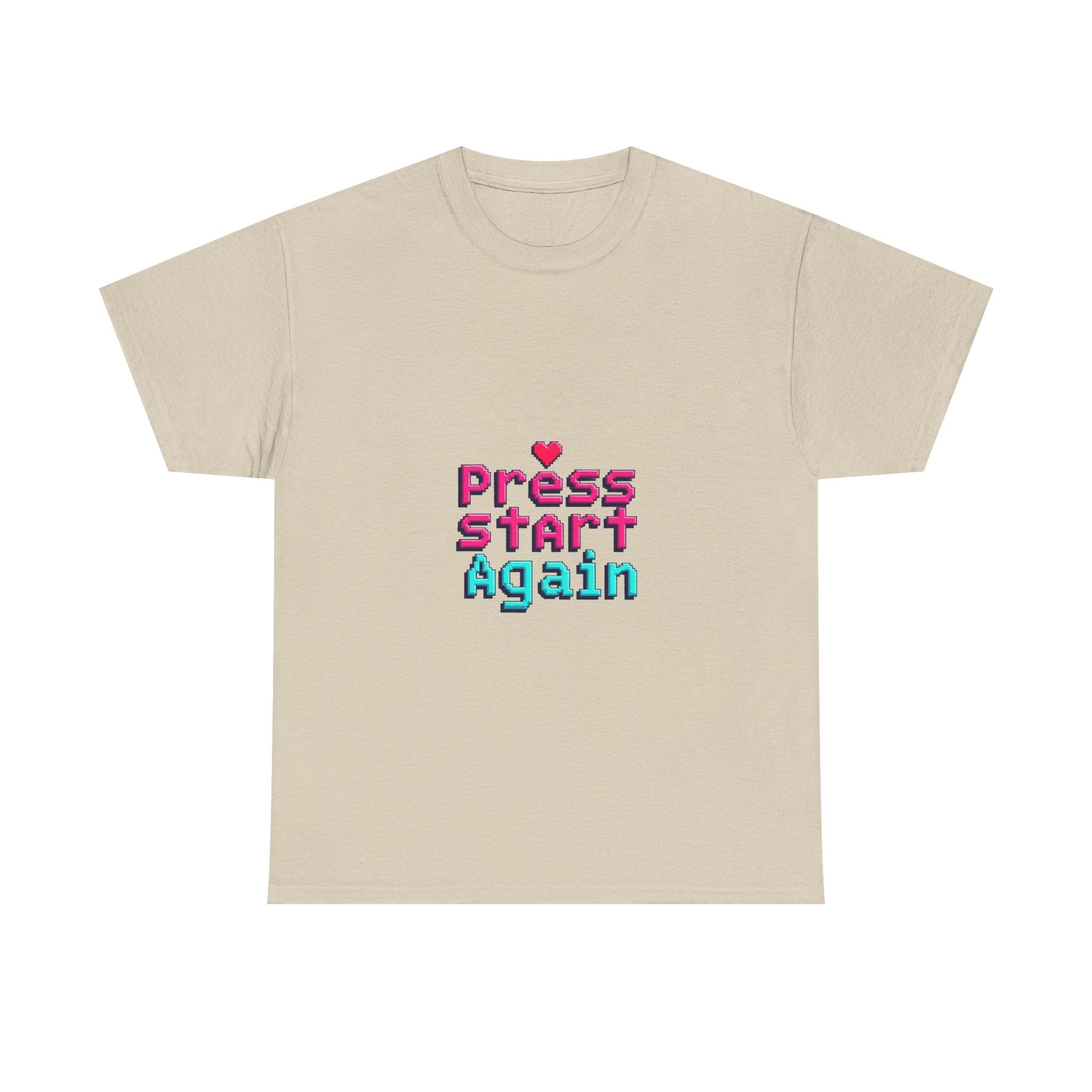 'Press Start Again' Retro Pixel Gaming T-Shirt