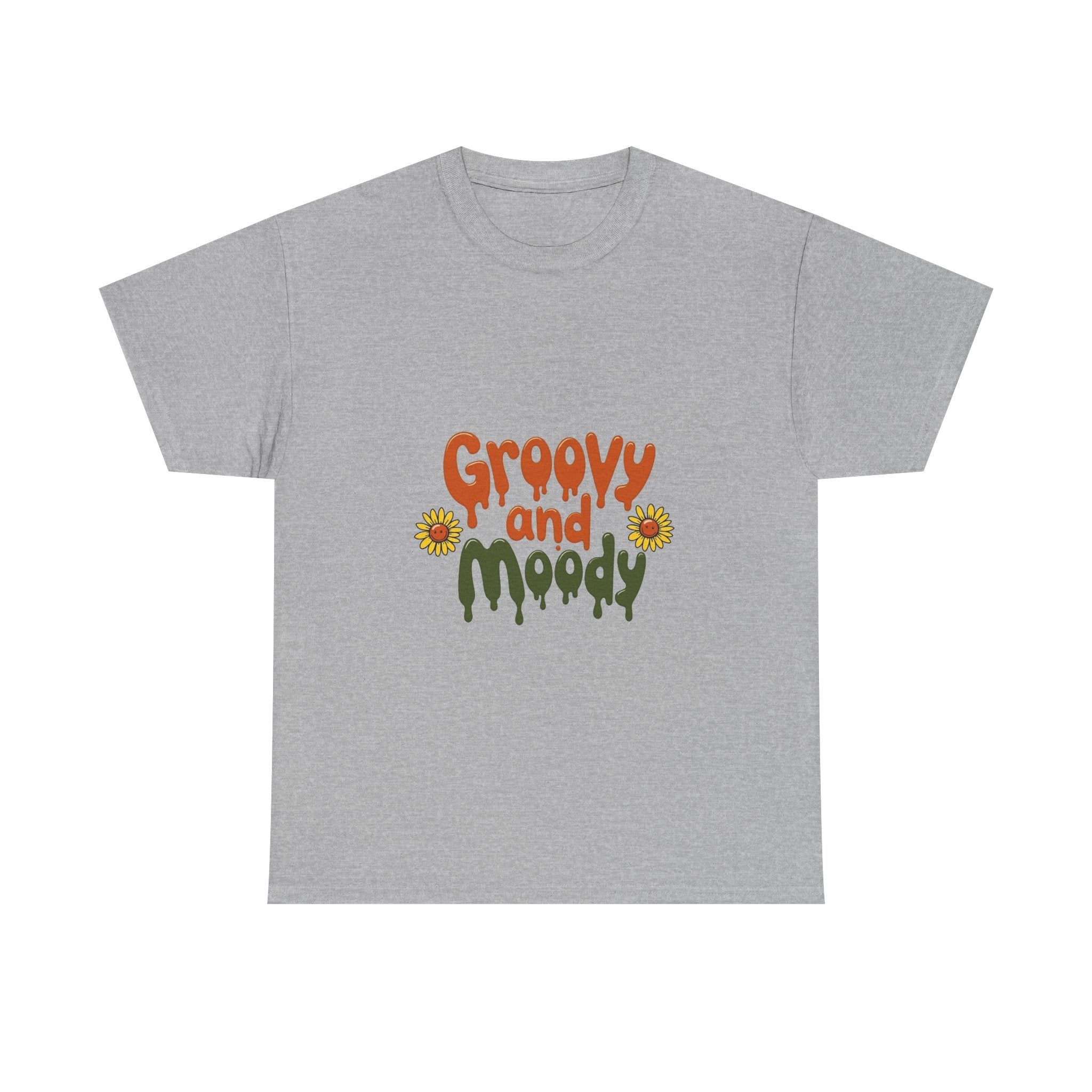 'Groovy and Moody' Retro Flower Graphic T‑Shirt
