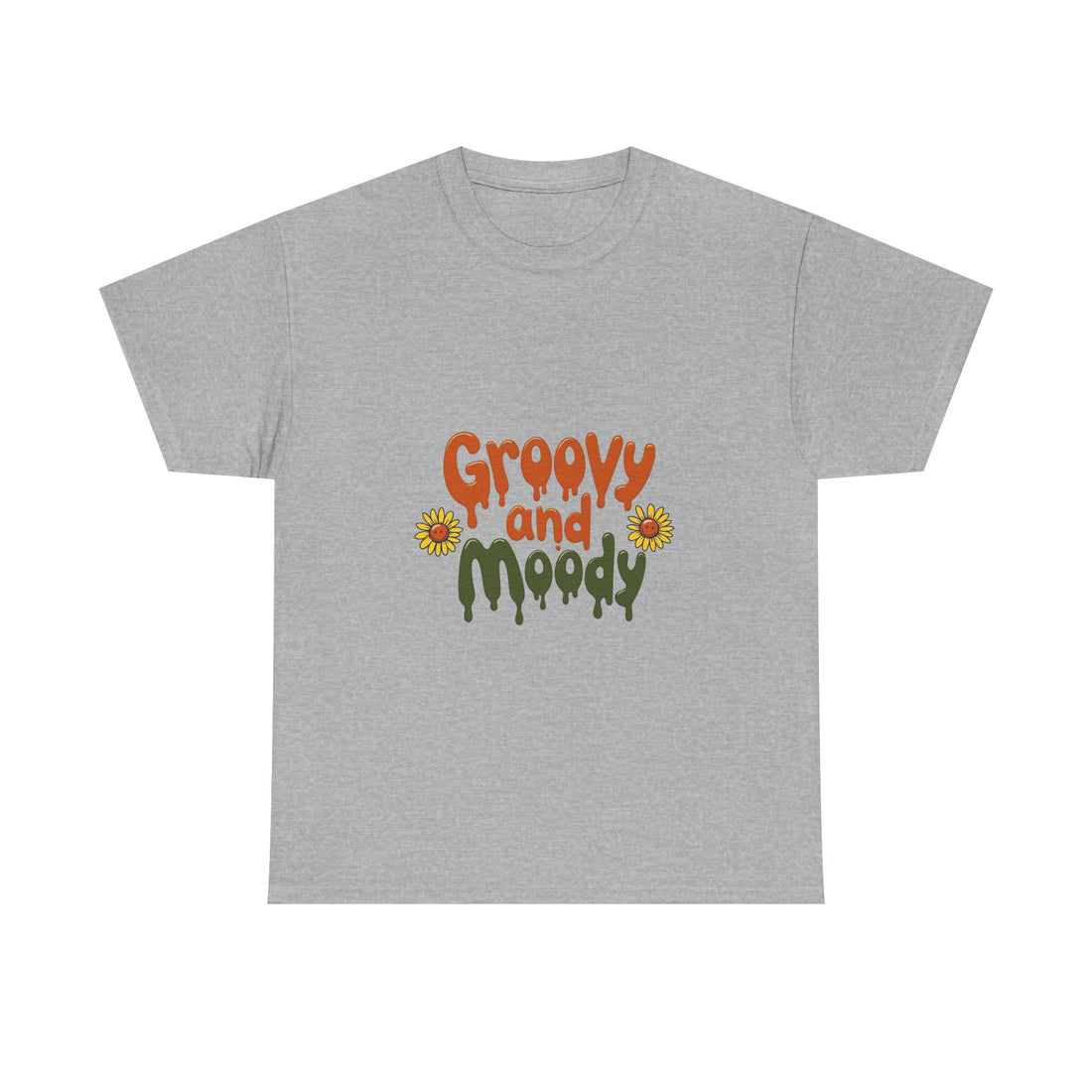 'Groovy and Moody' Retro Flower Graphic T‑Shirt