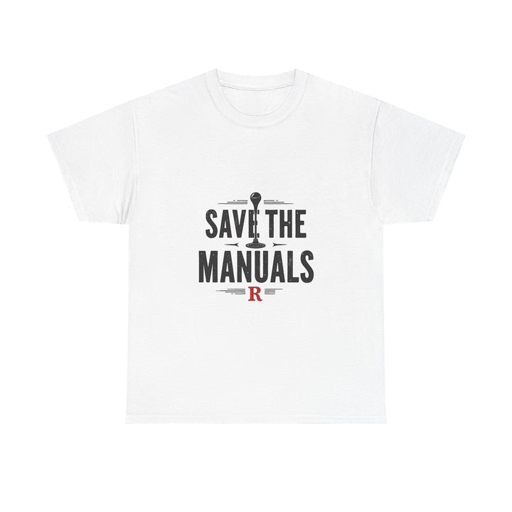 'Save the Manuals' Vintage Car Restoration T-Shirt for Mechanics & Enthusiasts