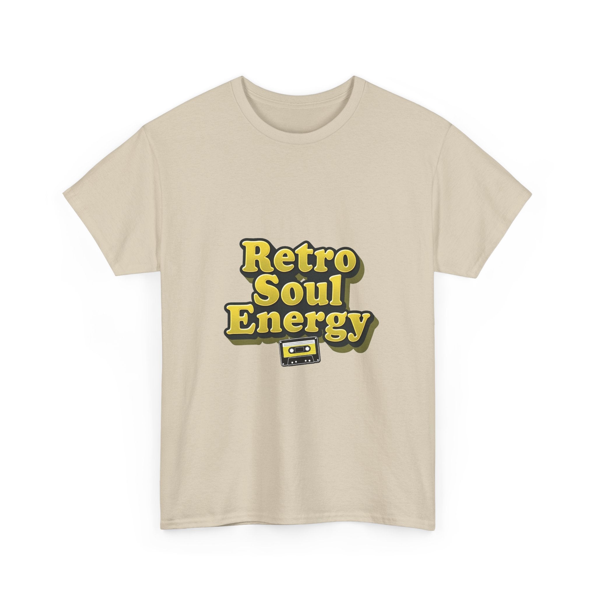 'Retro Soul Energy'  Vintage Vibe Graphic T-Shirt with Cassette Design
