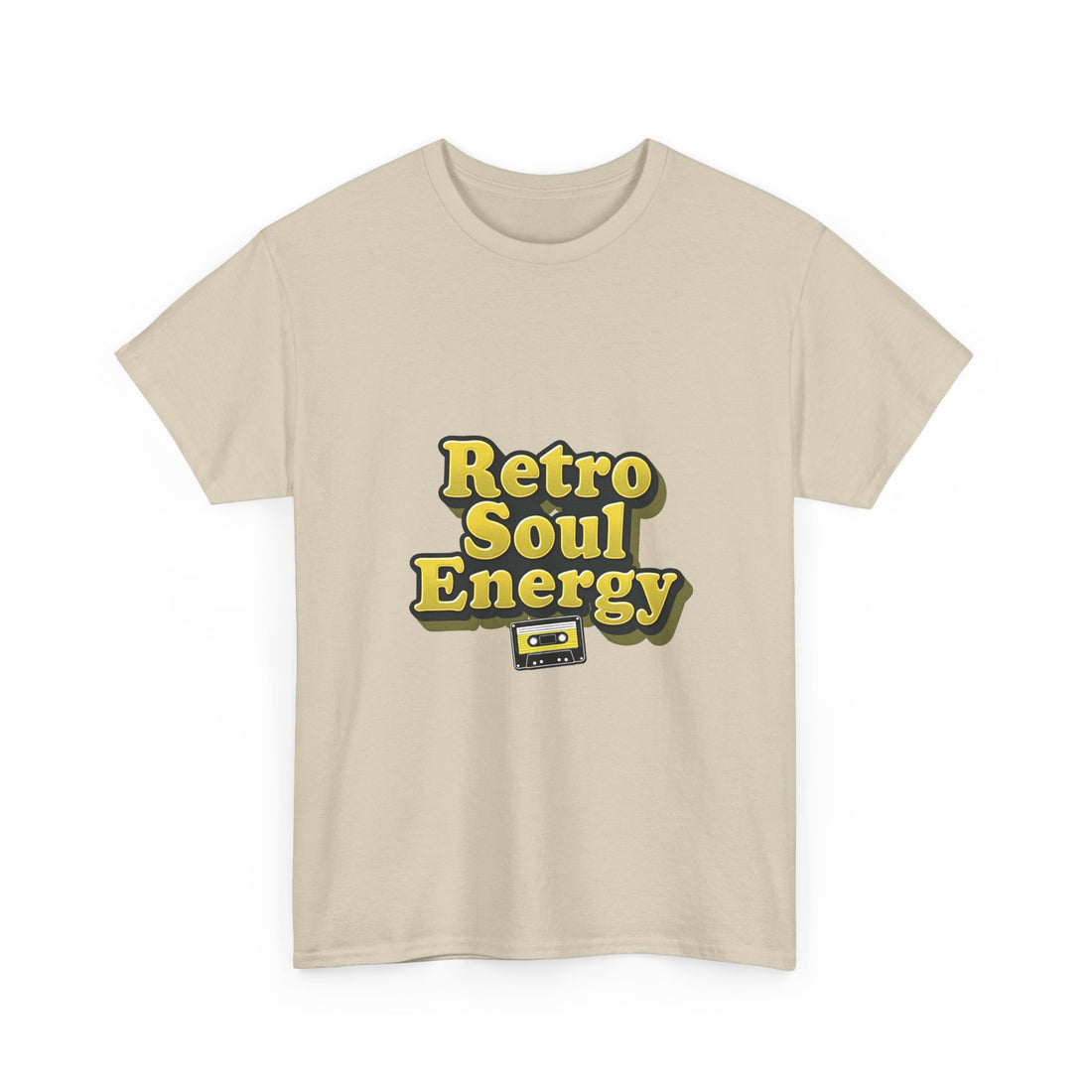'Retro Soul Energy'  Vintage Vibe Graphic T-Shirt with Cassette Design