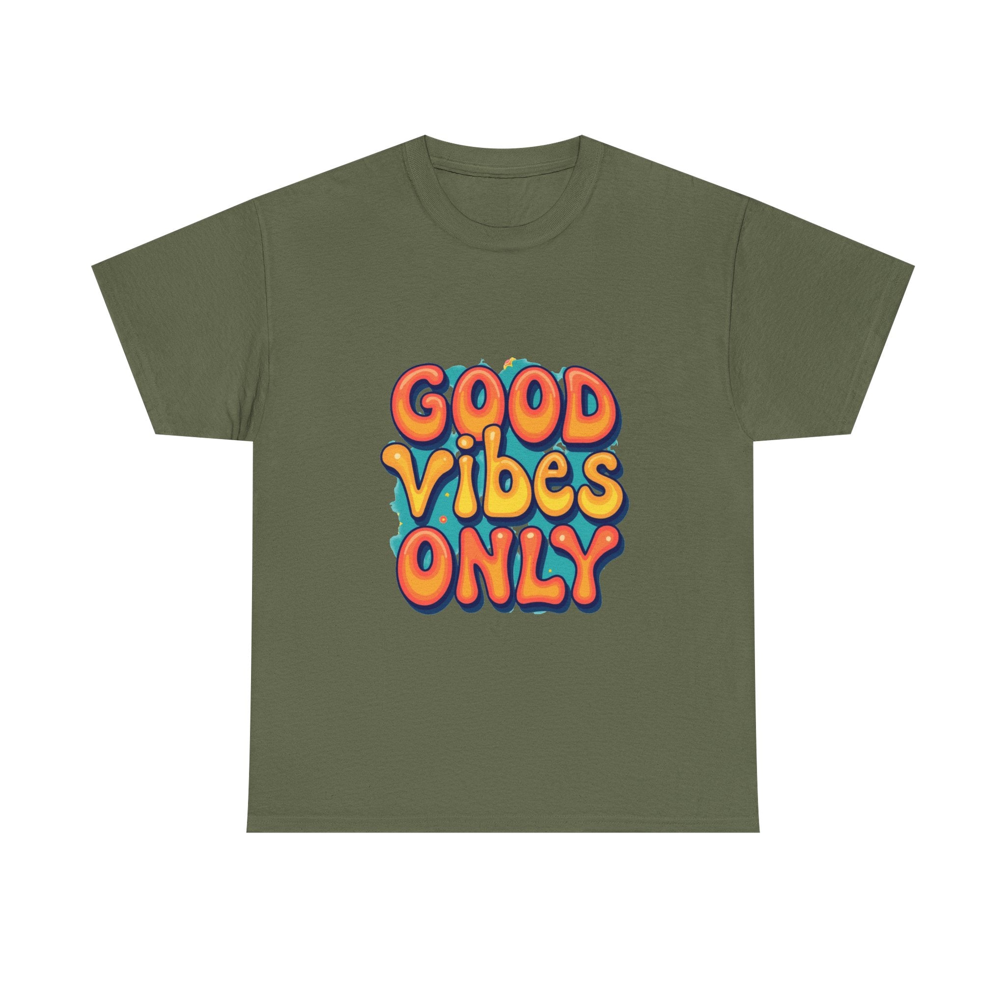 'Good Vibes Only' Retro Colorful Positive Graphic T-Shirt