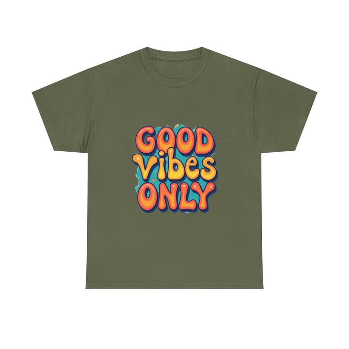 'Good Vibes Only' Retro Colorful Positive Graphic T-Shirt