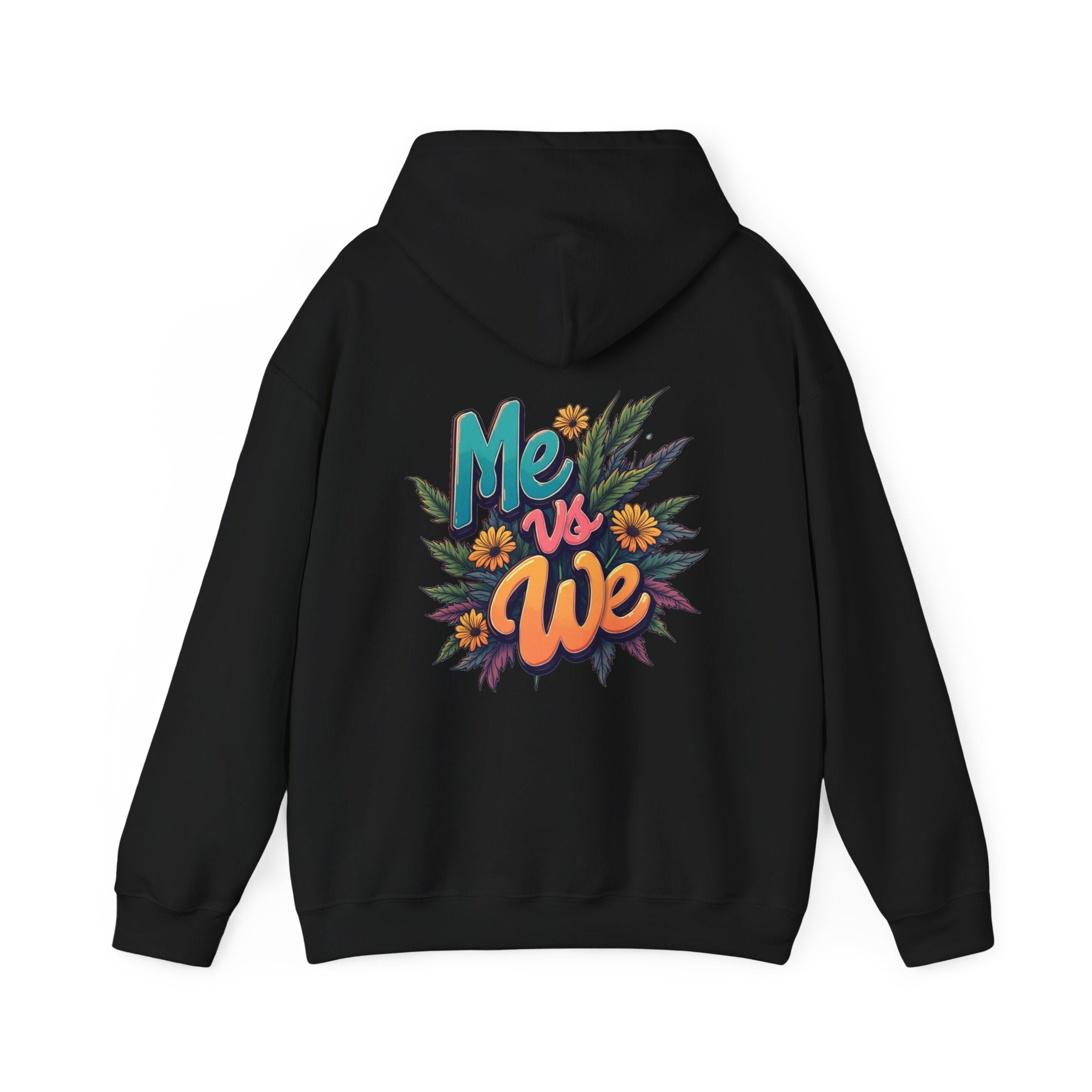 'Me vs We' Floral Hoodie Retro Sunflower Unity Hooded Sweatshirt