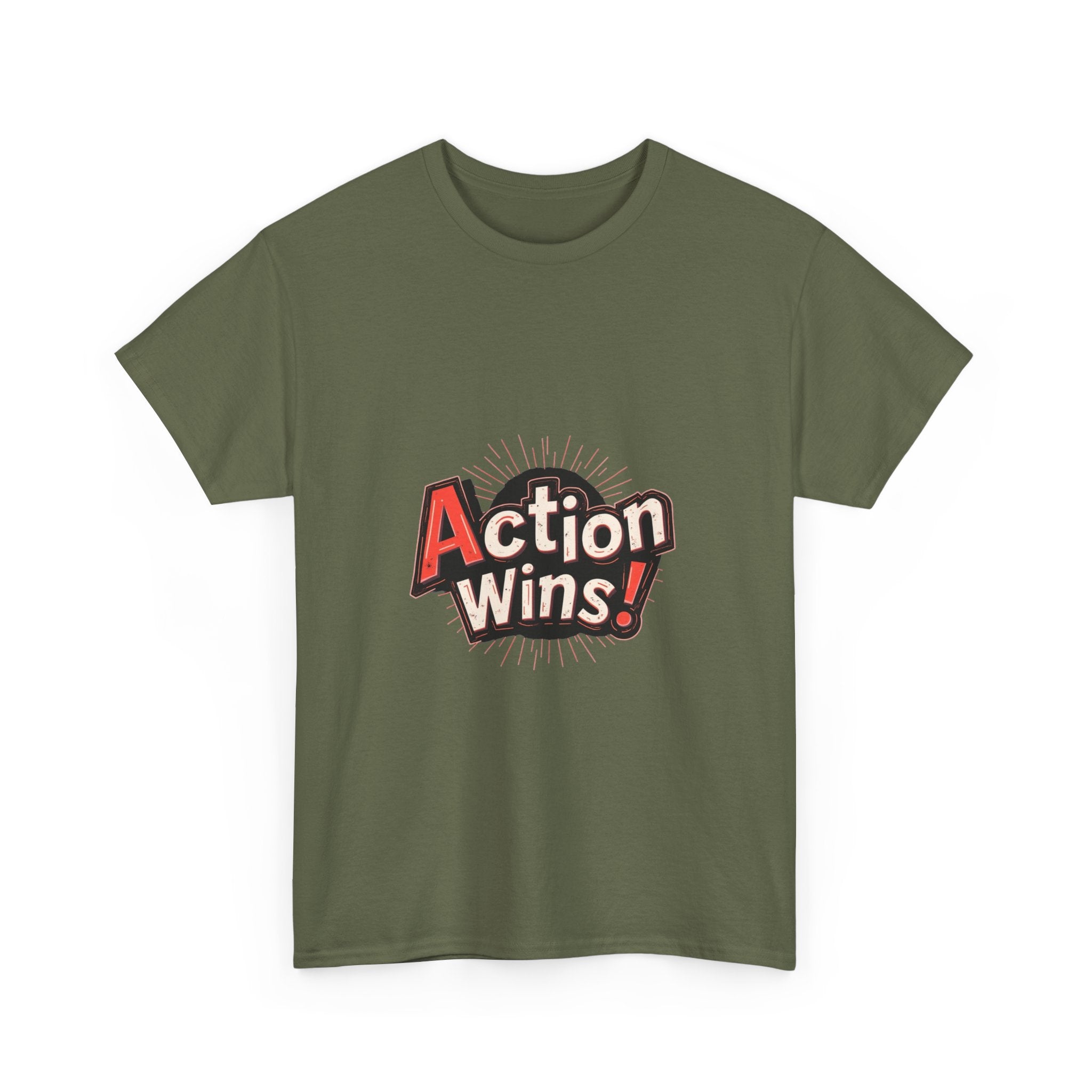 'Action Wins!' Vintage Bold Motivational T-Shirt