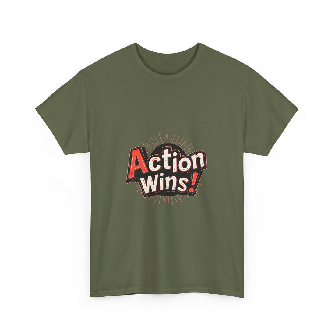 'Action Wins!' Vintage Bold Motivational T-Shirt