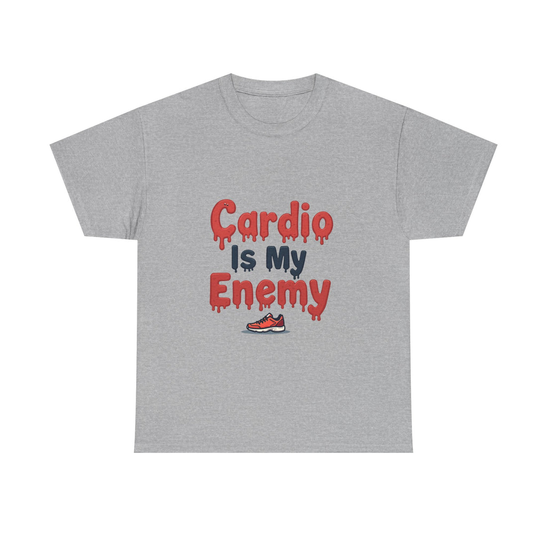 'Cardio Is My Enemy' Funny Gym Workout T-Shirt for Fitness Haters