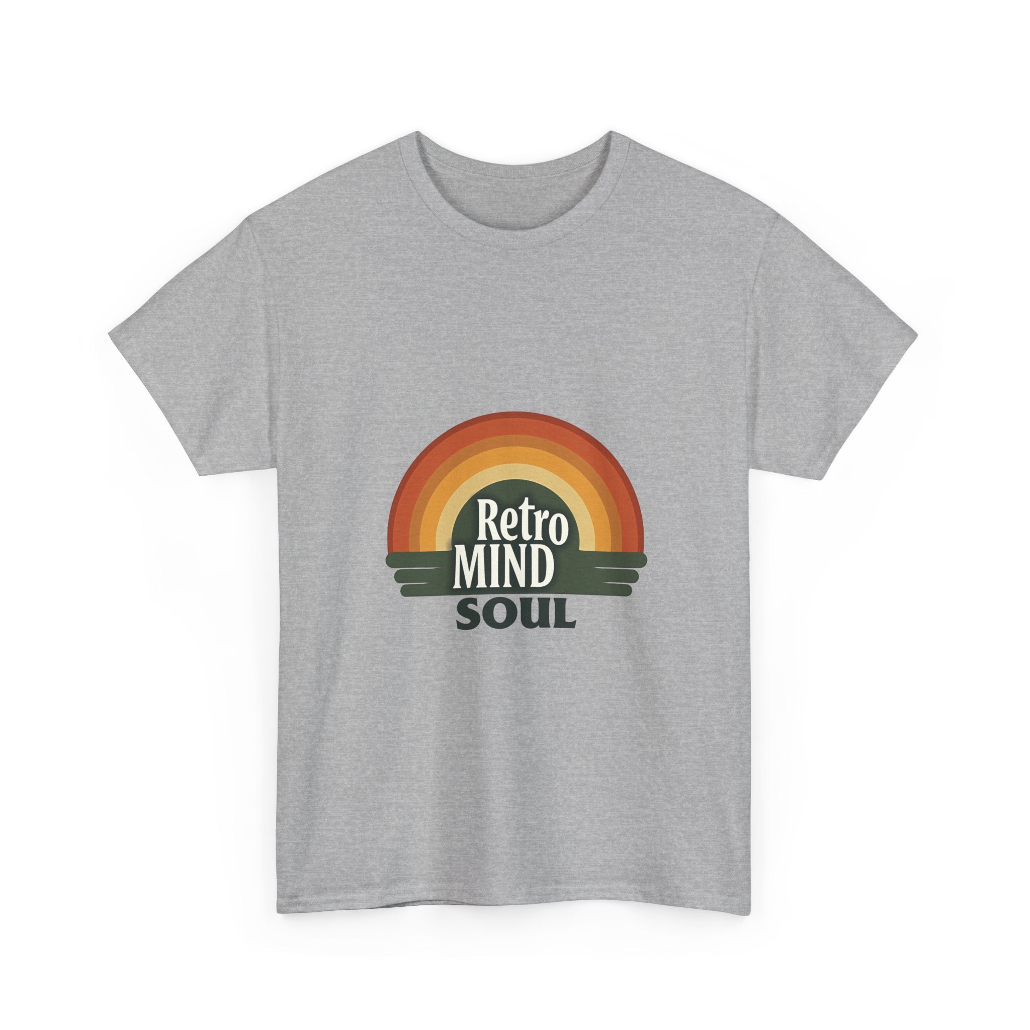 'Retro Mind Soul'  - Vintage Rainbow Graphic T-Shirt